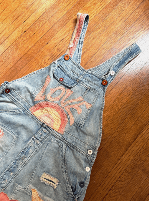 Magnolia Pearl RARE Magnolia Pearl Woodstock Denim Applique Overalls Size 34" / US 12 / IT 48 - 5 Thumbnail