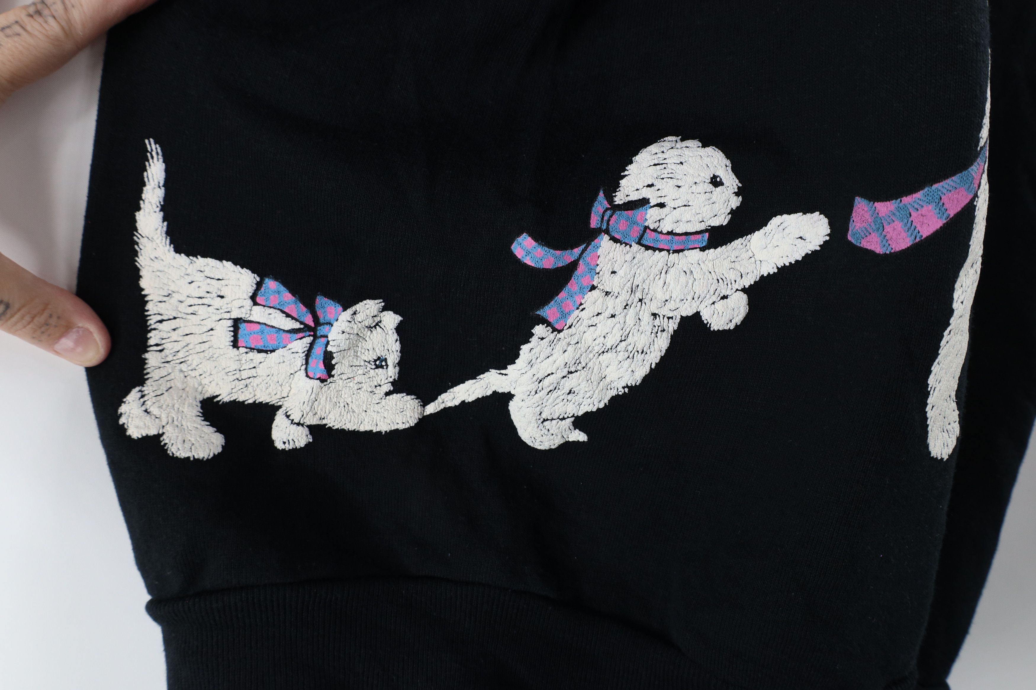 Vintage Vintage 90s Streetwear Kitten Crewneck Sweatshirt Black USA Size XL / US 12-14 / IT 48-50 - 5 Thumbnail