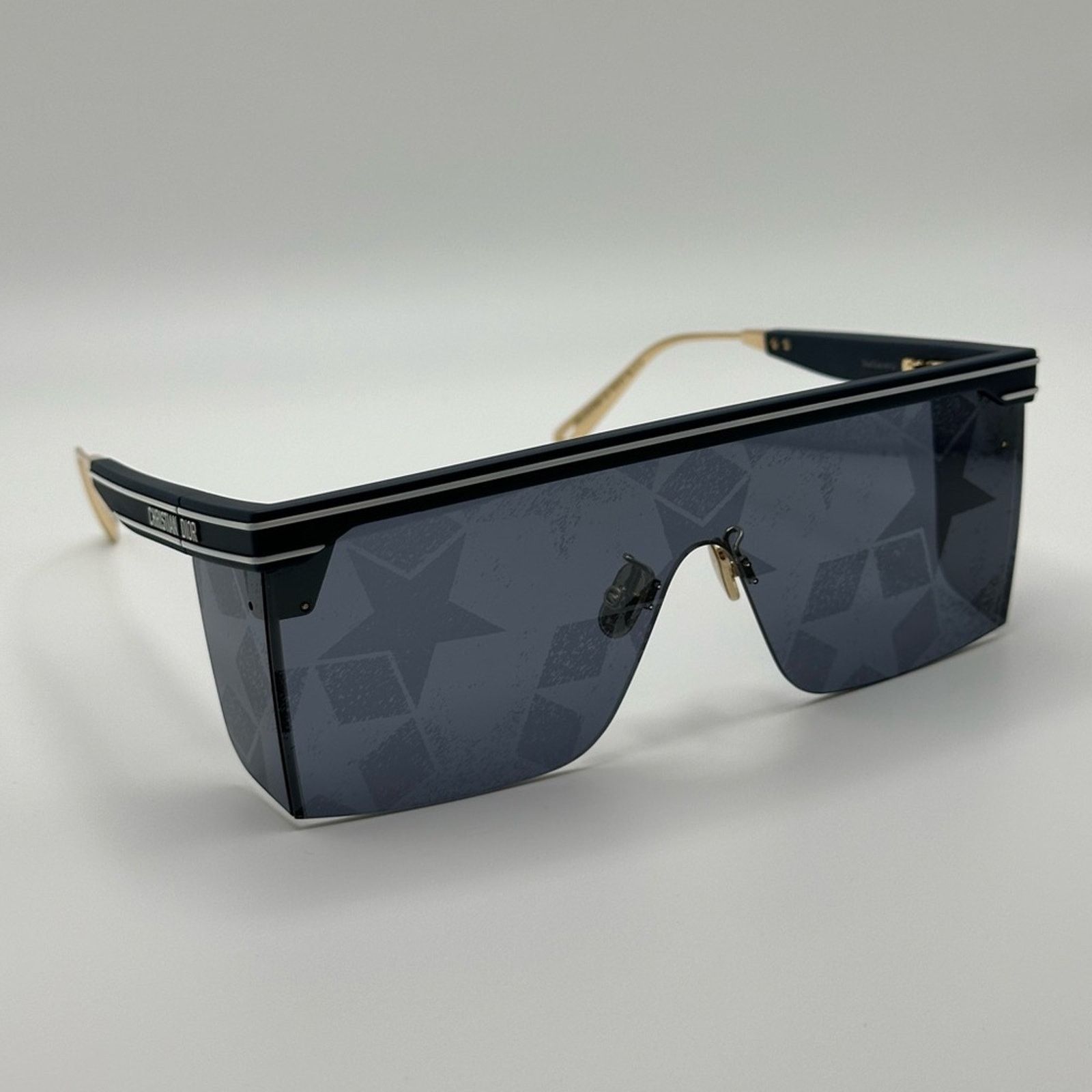 Dior NEW DIORCLUB M1UB7 Shiny Blue Unisex Oblique Mask Sunglasses Size ONE SIZE - 6 Thumbnail