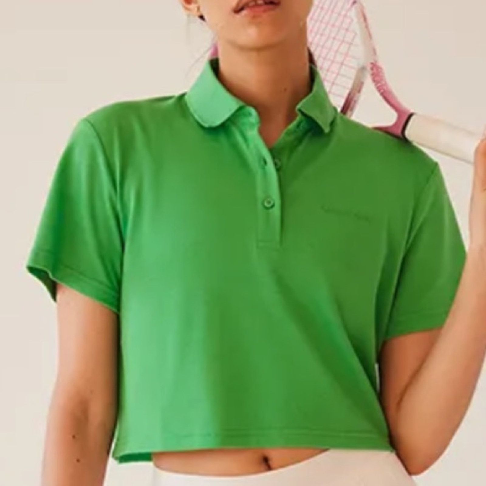 Outdoor Voices Outdoor Voices Birdie Cropped Polo - Kelly Green Size XXS Size XXS / US 00 / IT 34 - 1 Thumbnail
