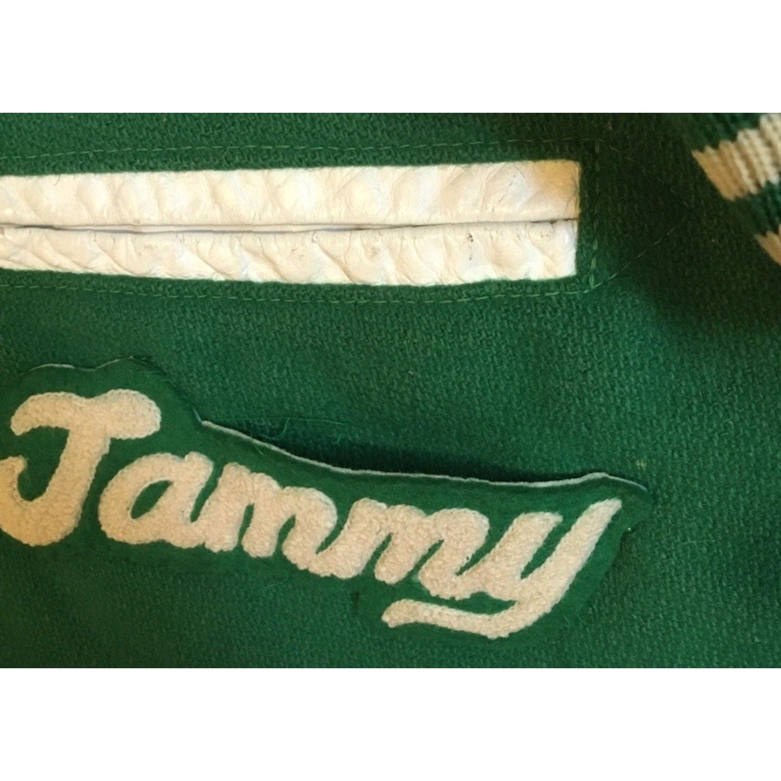 Vintage Vtg 70s Faded Varsity Letterman Jacket S USA School Football Track PE Grunge 80s - Physical Education Jacket Mens Wool Green Size US S / EU 44-46 / 1 - 6 Thumbnail