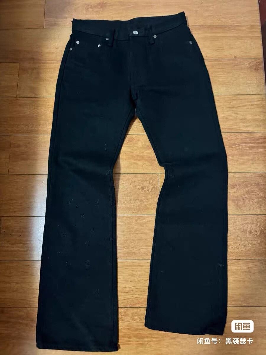 Black Denim Flared Pants for Men