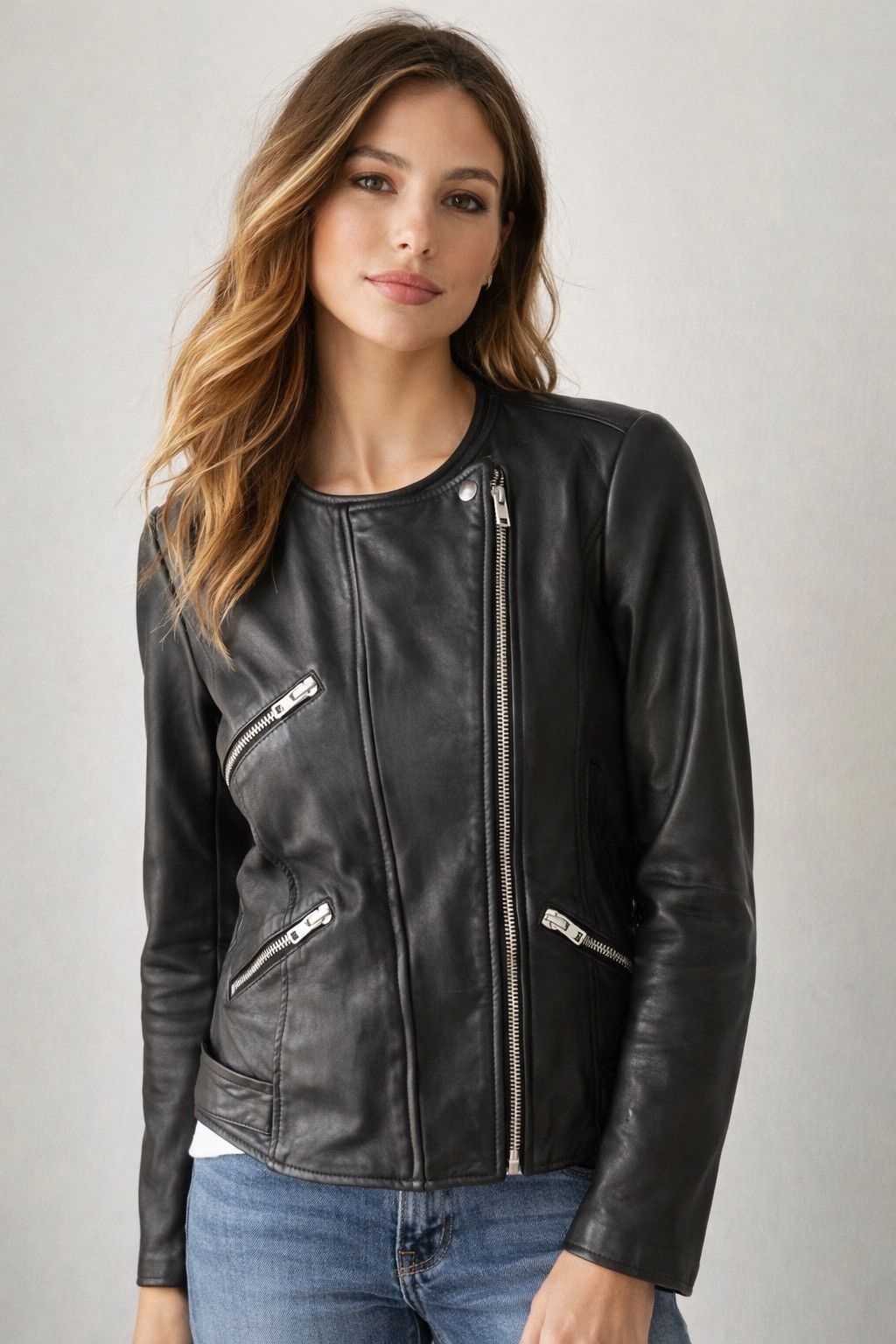 Isabel Marant Etoile Black Leather Moto Jacket 36 US/4