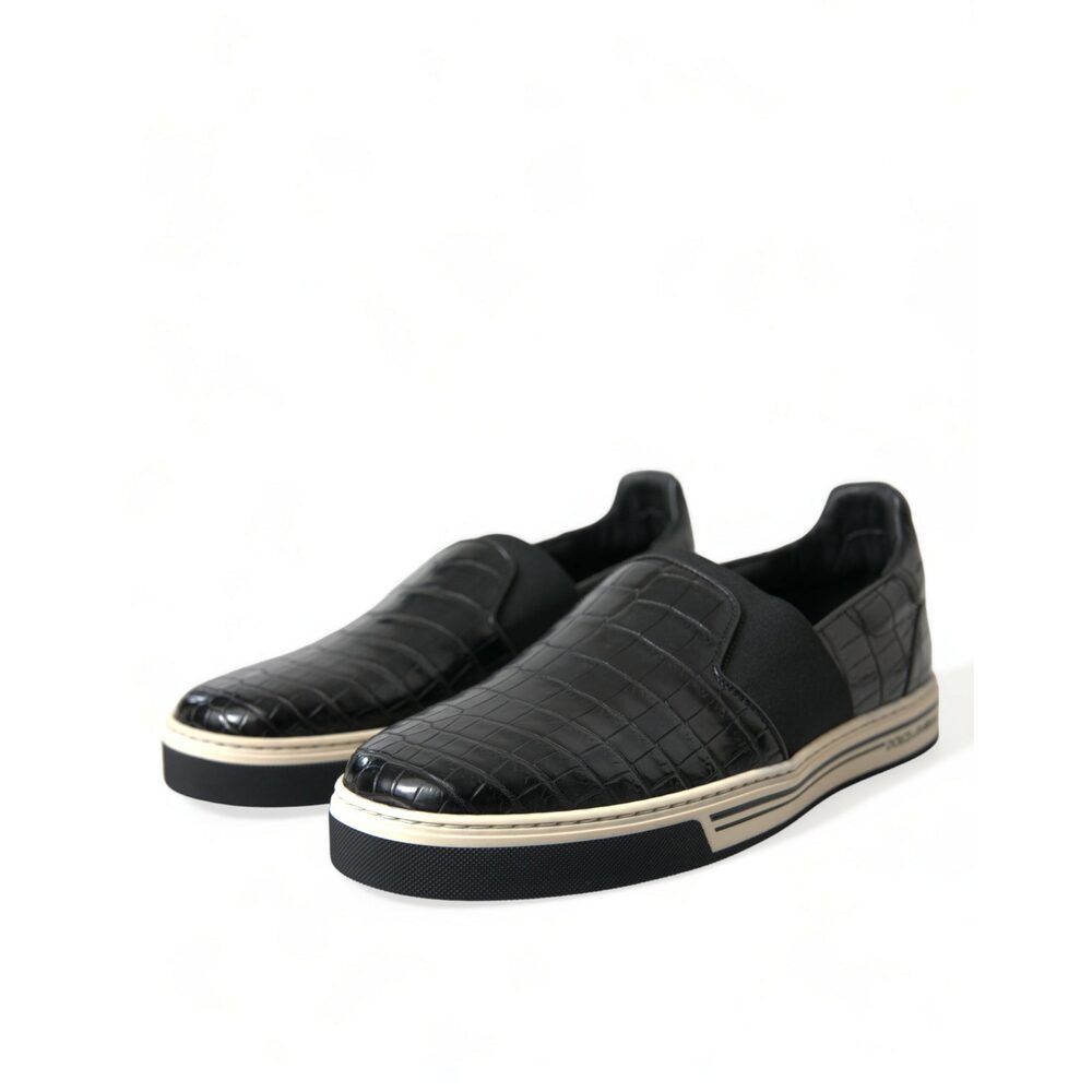 Dolce & Gabbana Dolce & Gabbana Elegant Crocodile Leather Low-Top Sneakers Size US 7 / EU 40 - 3 Thumbnail