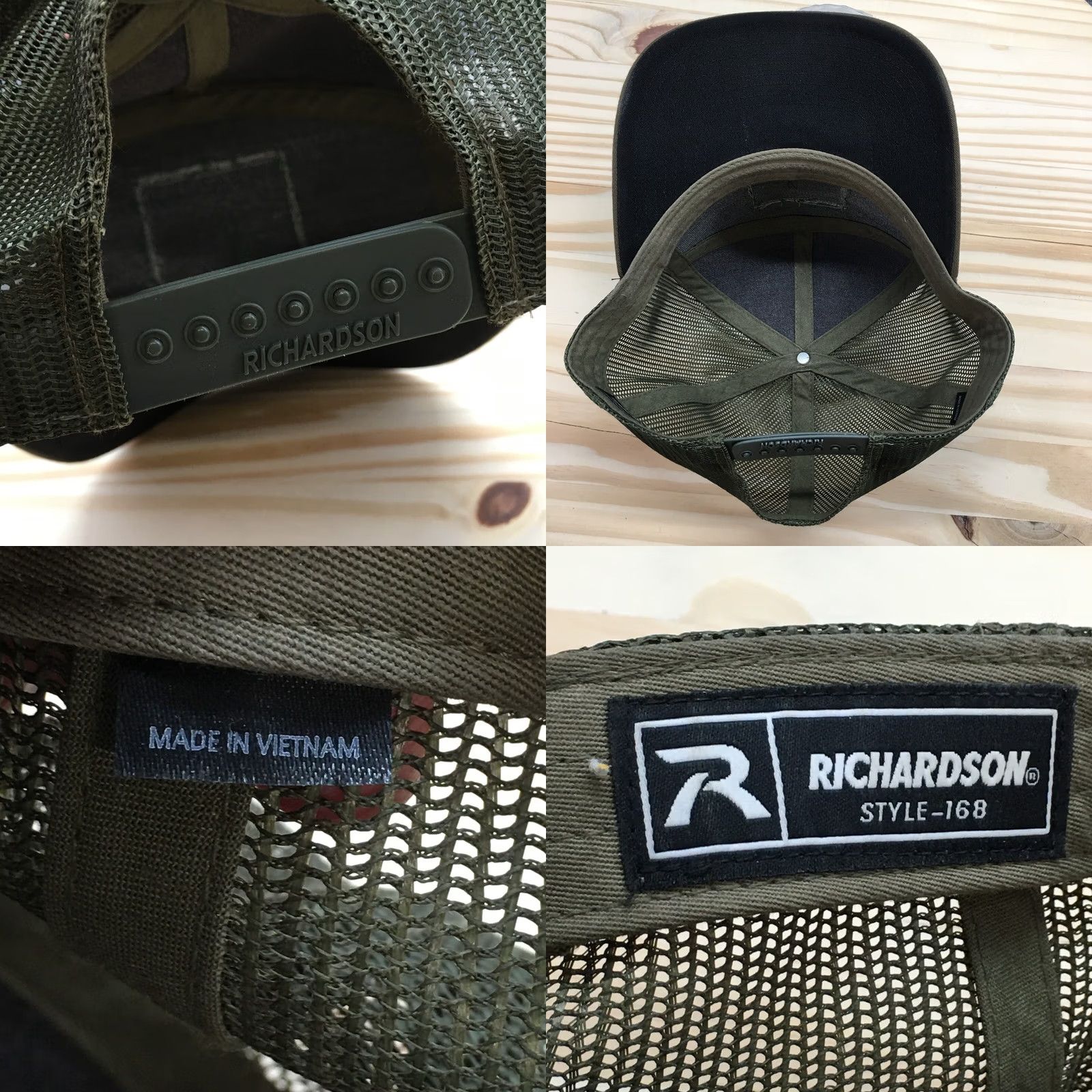 Vintage Richardson Trucker Hat Men Green Camo OS Adjustable Curved Brim Embroidered Logo Size ONE SIZE - 8 Thumbnail