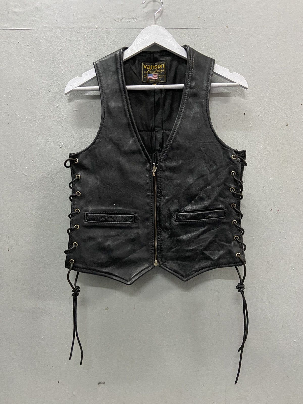 Vanson Leathers VANSON LEATHER BIKERS LEATHER VEST Size US XS / EU 42 / 0 - 2 Thumbnail