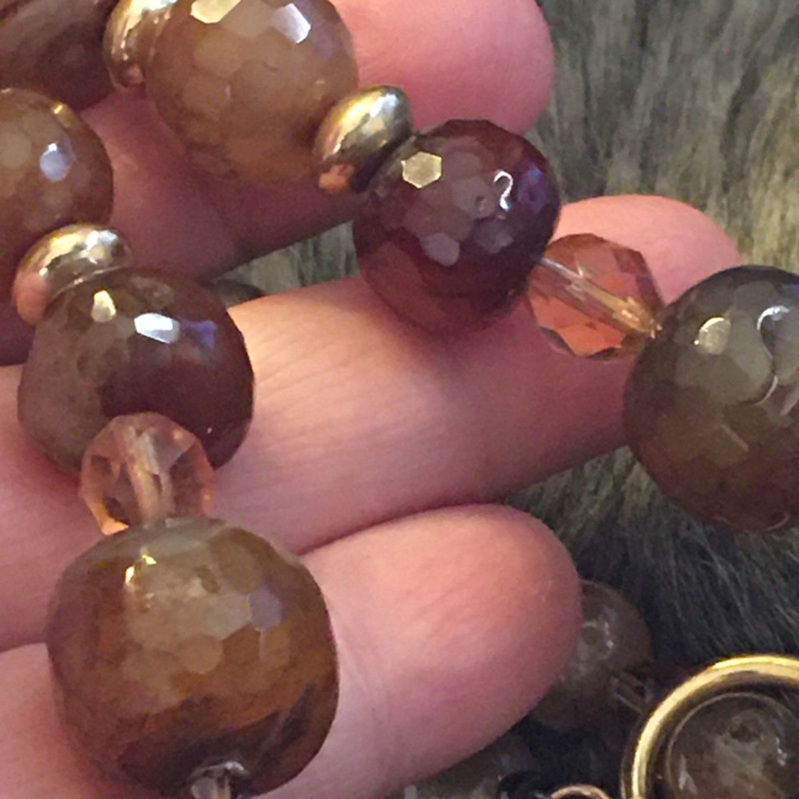 Vintage Vintage faceted natural agate stone necklace Size ONE SIZE - 7 Thumbnail