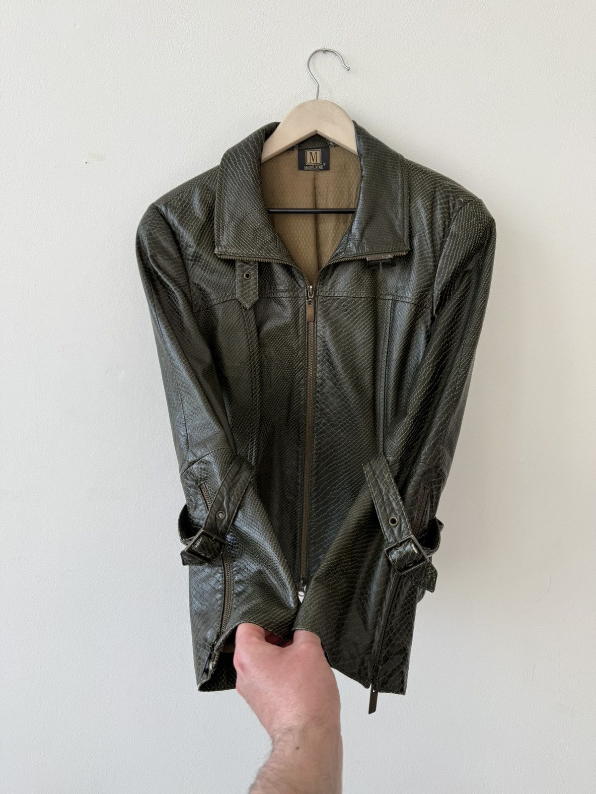 Other Vintage Madeleine Lamb Nappa Leather Jacket Green Size L Size L / US 10 / IT 46 - 5 Thumbnail