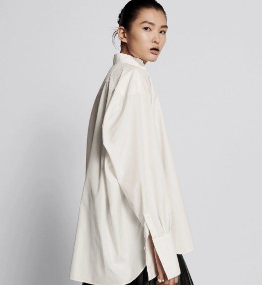Dior o1w1db11225 421B65 Blouse with Wing Collar in White/Black Size L / US 10 / IT 46 - 7 Thumbnail