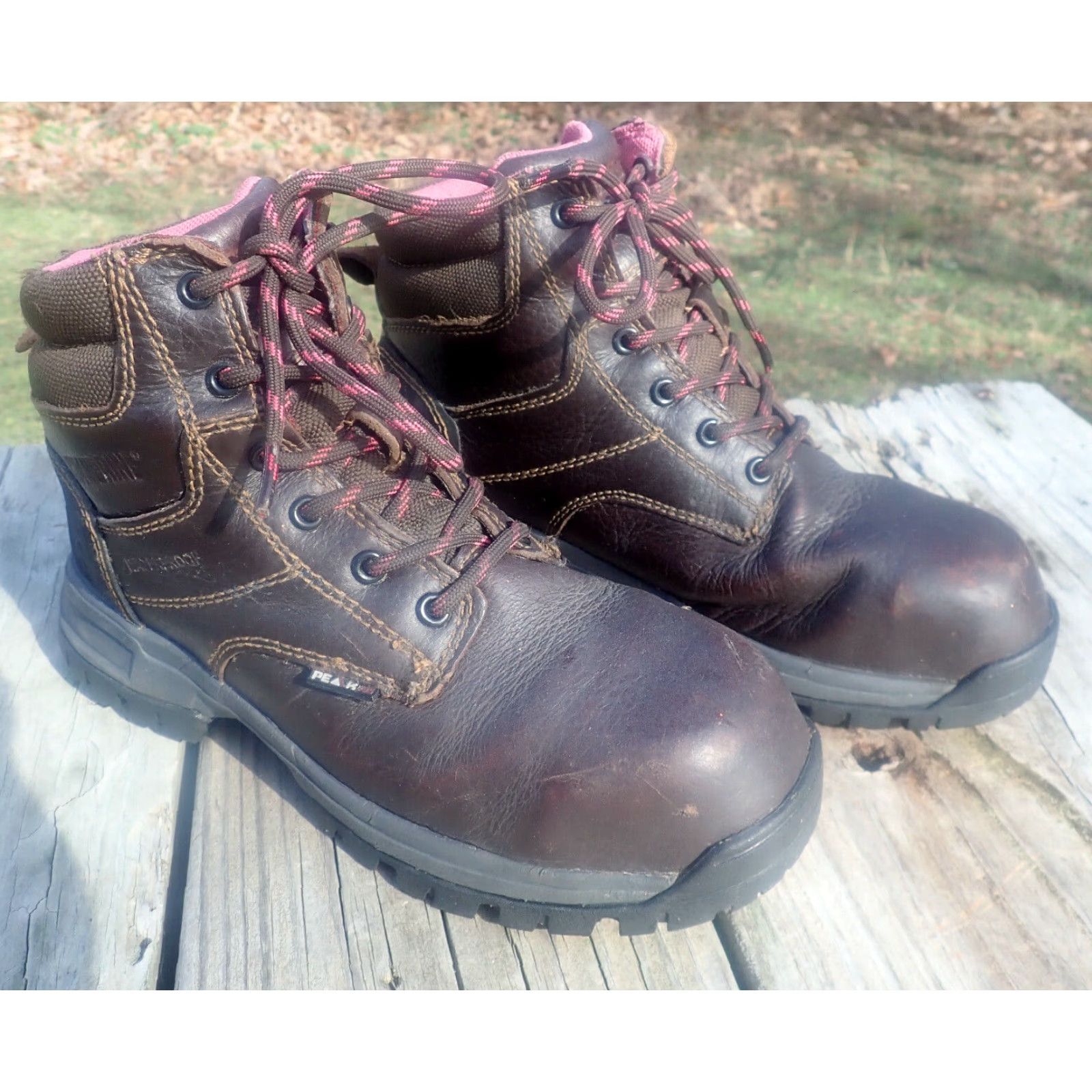 Vintage Wolverine Women's Work Boots Brown Leather Waterproof Composite Toe Size 6M Size US 7 / IT 37 - 3 Thumbnail