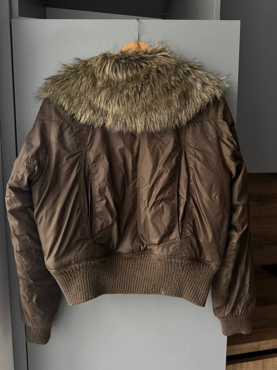 Japanese Brand × Vintage Vintage Avant Garde Bomber Jacket Fur Hooded Faded Y2K Hype Size M / US 6-8 / IT 42-44 - 2 Thumbnail