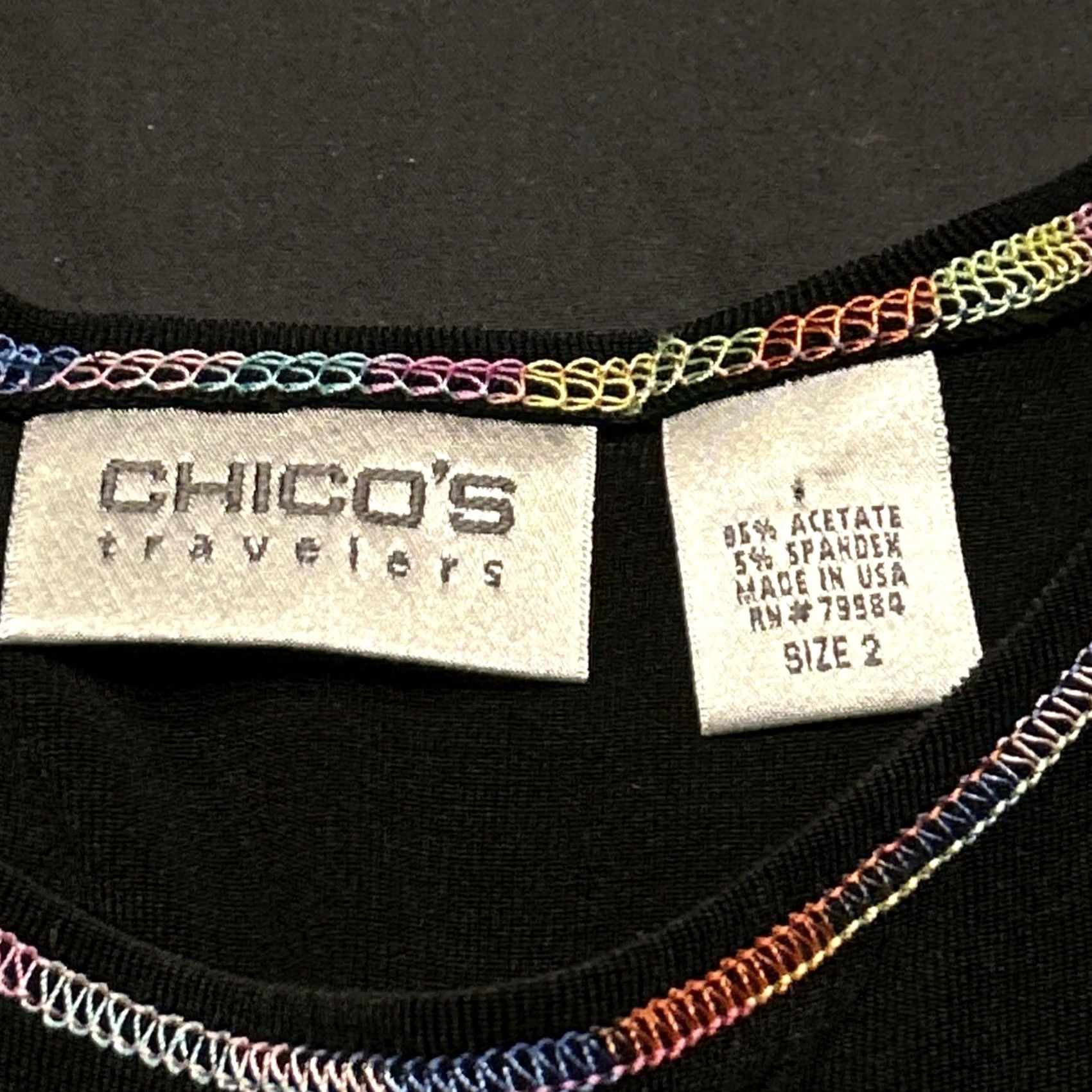 Vintage Chicos Slinky Blouse Acetate Blend Sleeveless A24 Size XS / US 0-2 / IT 36-38 - 2 Thumbnail