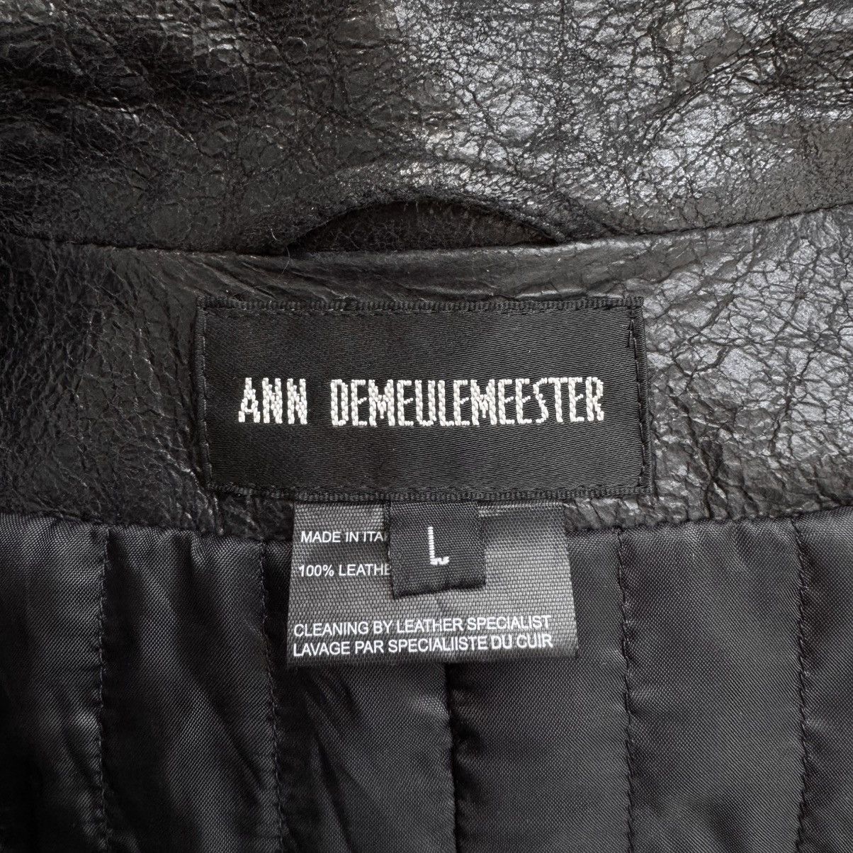 Ann Demeulemeester Ann Demeulemeester SS2003 Black Cracked Leather Biker Jacket Size US L / EU 52-54 / 3 - 12 Thumbnail
