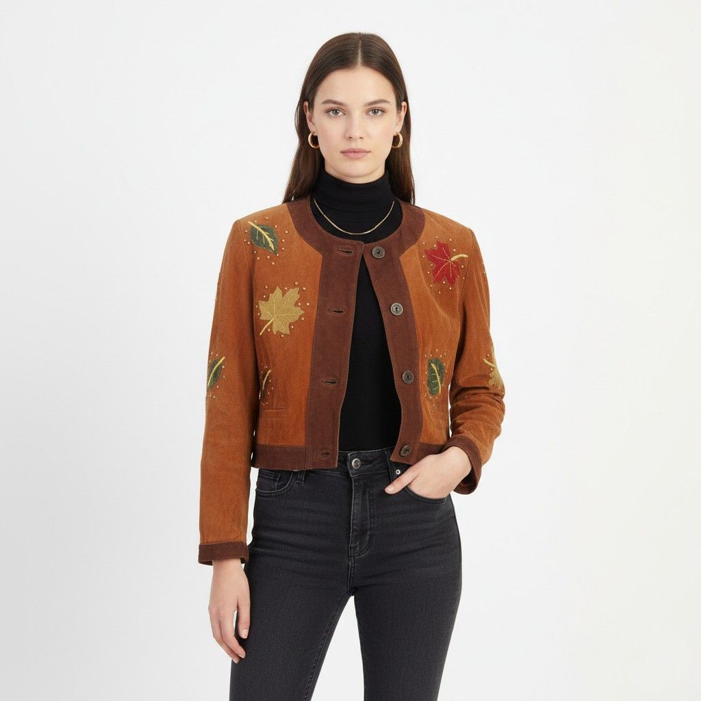 C&A C&A Yessica Women 10 36 S Leather Jacket Shoulder Pads 10870 Size L / US 10 / IT 46 - 1 Thumbnail