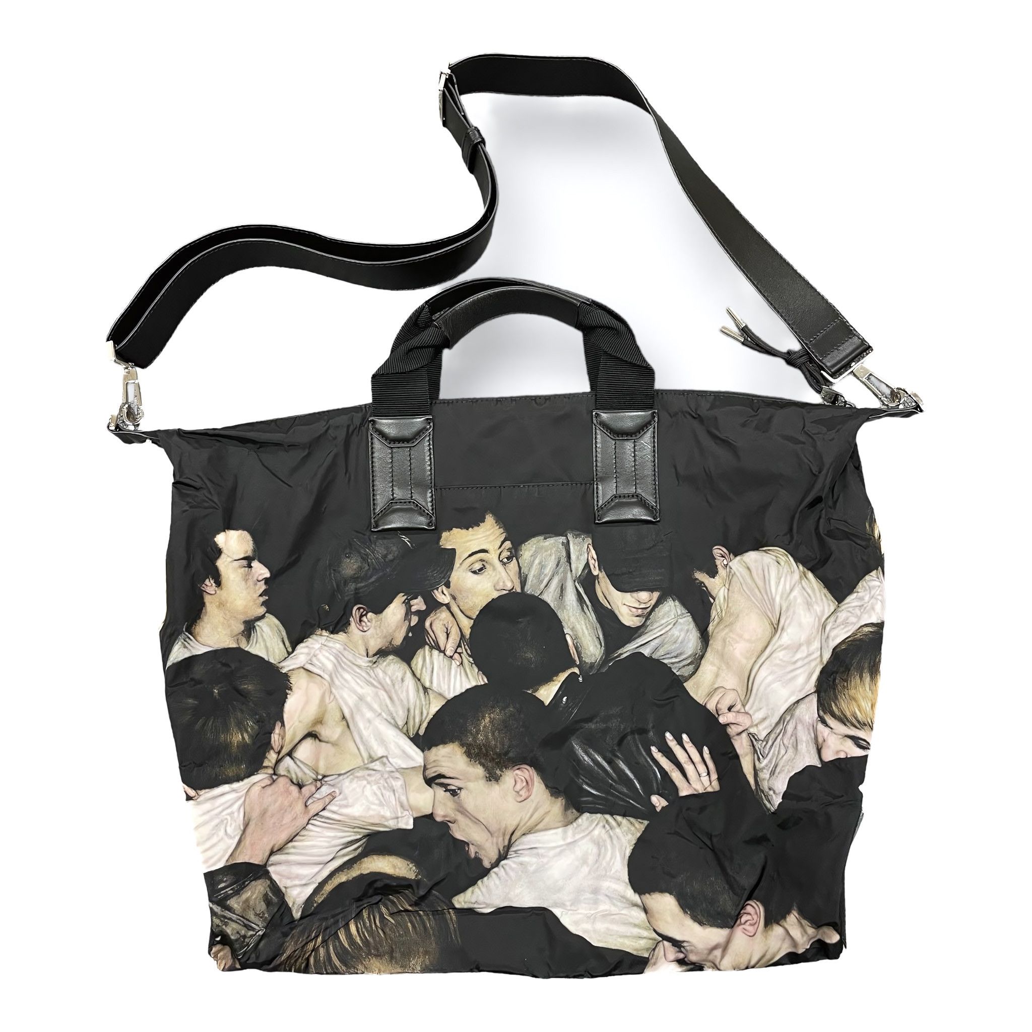 Dior x Kris Van Assche Dan Witz Mosh Pit Messenger Bag in Black, Men's
