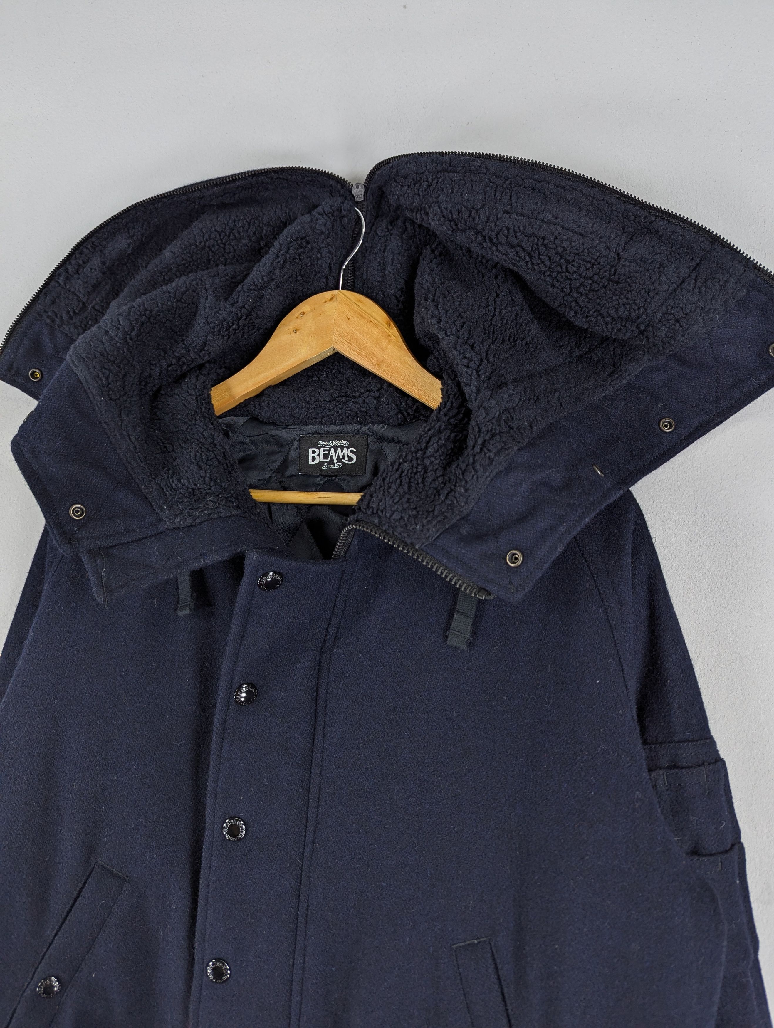 Beams Plus Japanese Brand Beams Quilted Lined Wool Hoodie Jacket Size US L / EU 52-54 / 3 - 4 Thumbnail