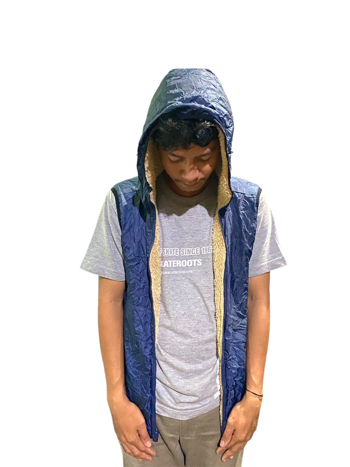 If Six Was Nine × Japanese Brand × Le Grande Bleu (L.G.B.) vest hoodie reversibel sherpa Size US M / EU 48-50 / 2 - 7 Thumbnail