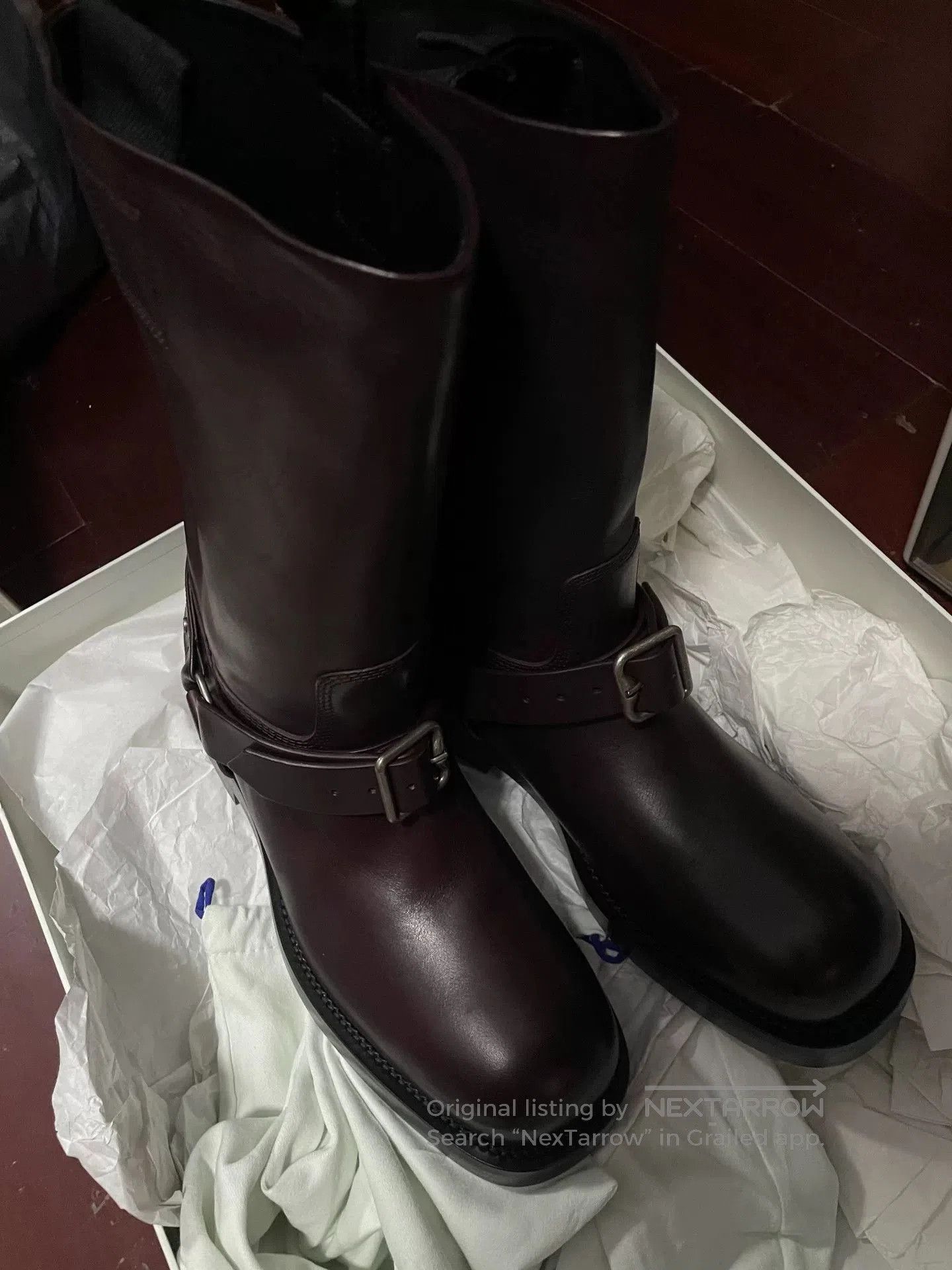 Burberry Burberry Daniel Lee 23FW Wine Red Combat Boots. Size US 10 / EU 43 - 1 Thumbnail