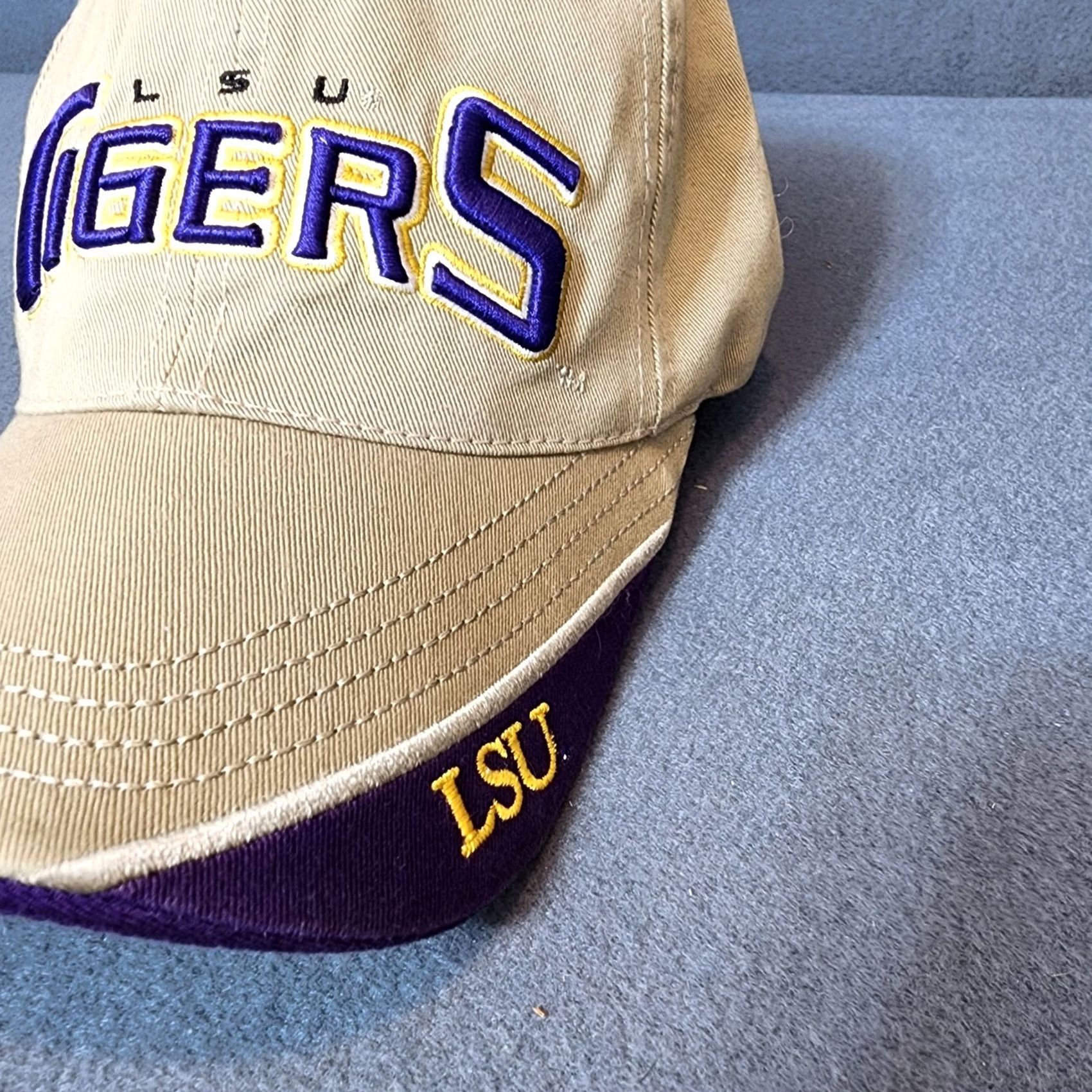 Starter LSU Tigers Starter Hat College University Football Sports Hook & Loop Back Mens One Size Beige Size ONE SIZE - 5 Thumbnail