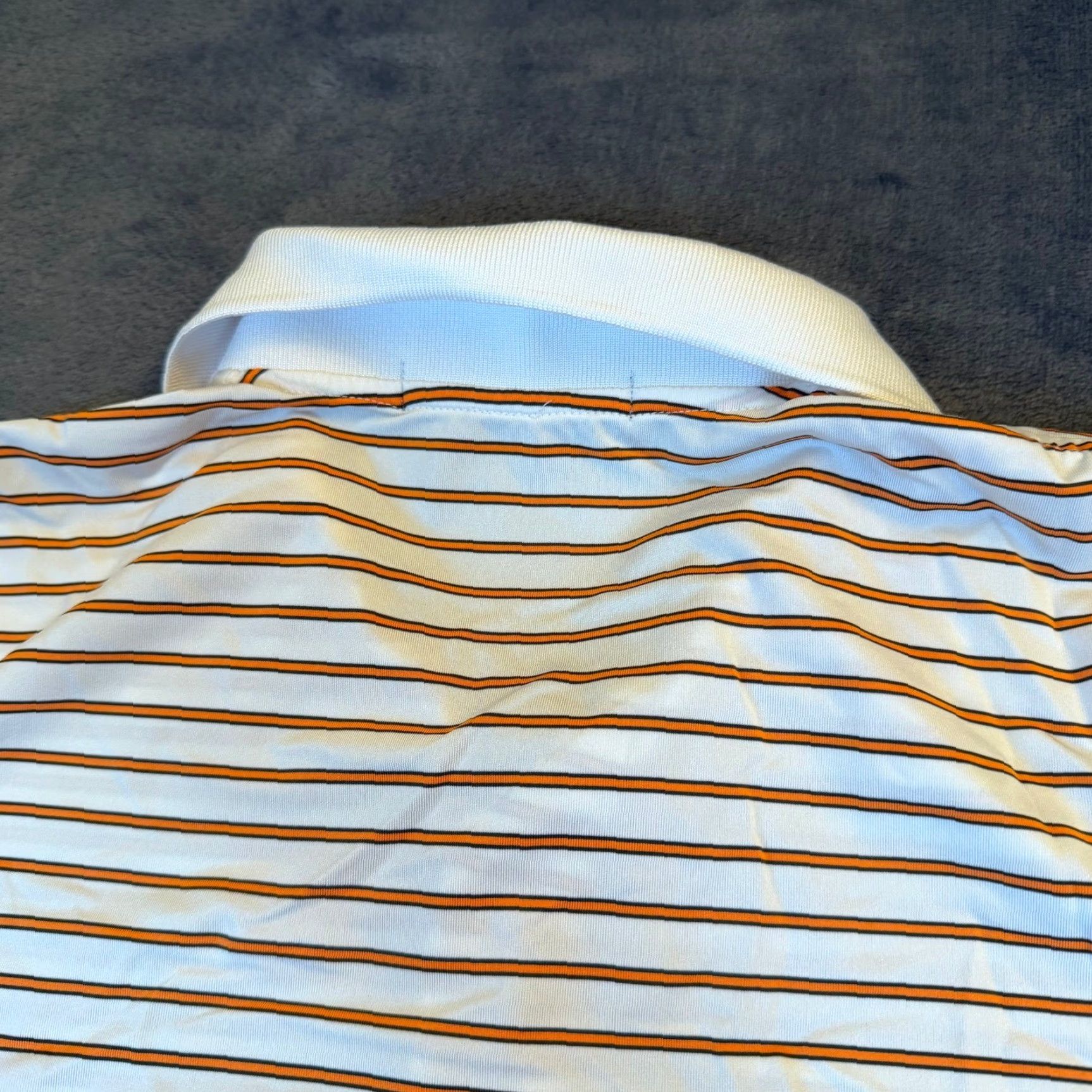 RLX Ralph Lauren RLX Ralph Lauren Polo Shirt Mens L Striped White Orange Polo Shirt Mens L White Orange Striped Golf Preppy Coastal Performance Polo Shirt Size US L / EU 52-54 / 3 - 7 Thumbnail