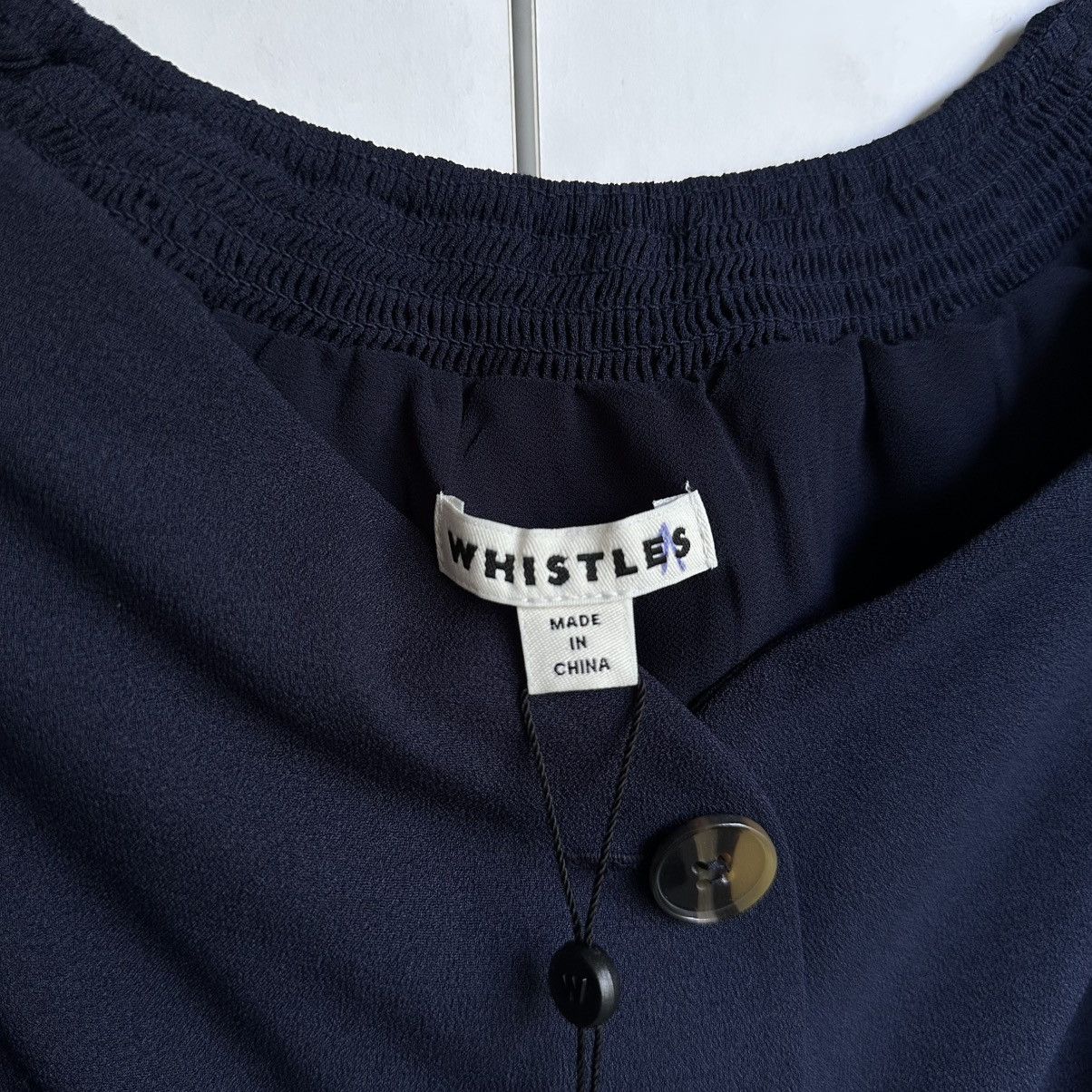 Whistles Whistles Navy Carina Jumpsuit Off Shoulder Crop Wide Leg Size XS / US 0-2 / IT 36-38 - 8 Thumbnail