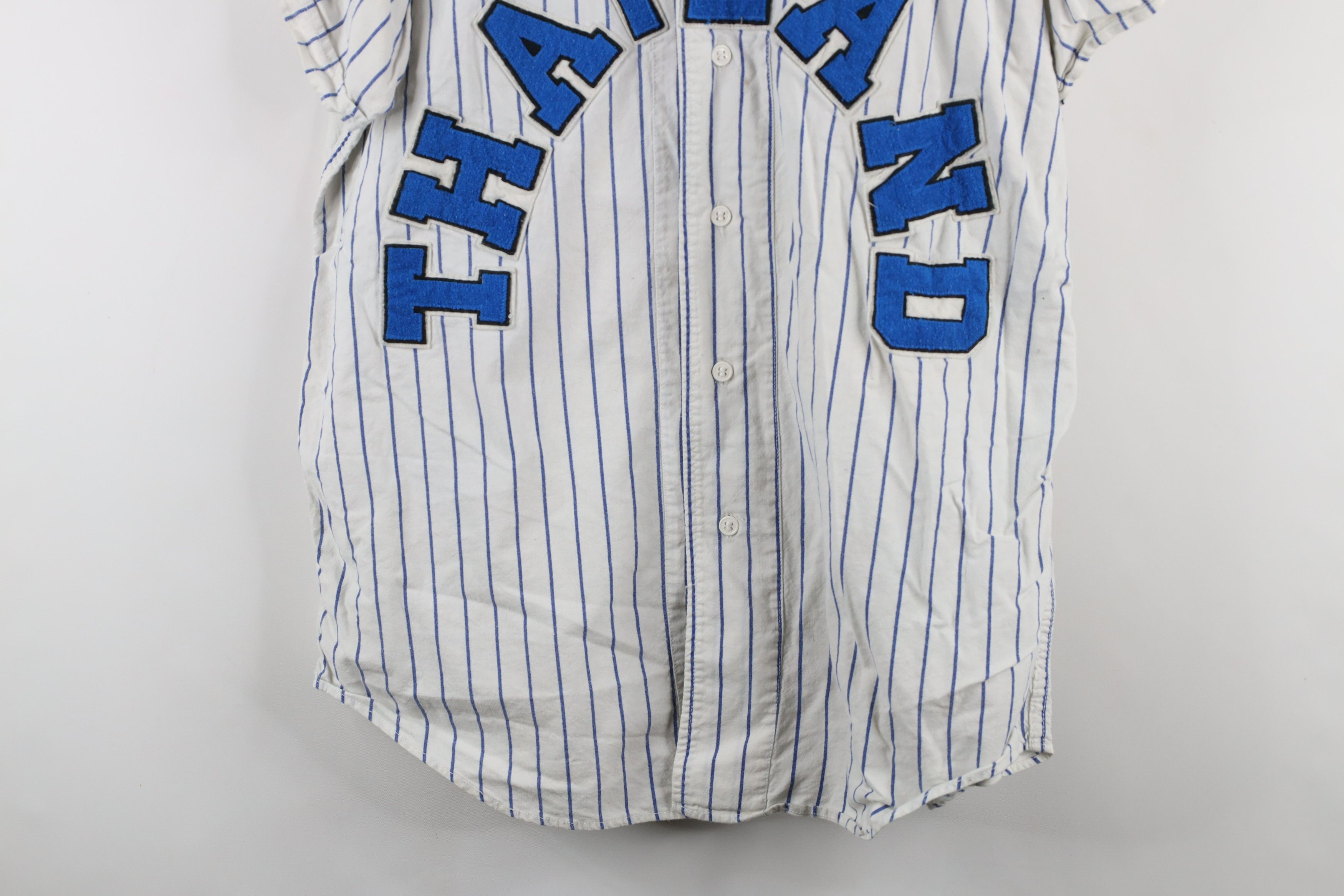 Vintage Vintage 70s Streetwear Thailand Baseball Jersey White Blue Size US XL / EU 56 / 4 - 3 Thumbnail