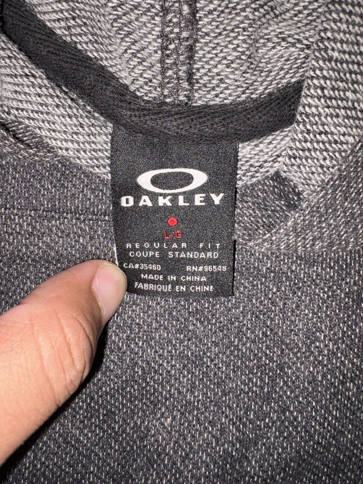 Oakley Vintage Oakley Graphic Logo Hoodie Grey/Black Marl - Size L Size US L / EU 52-54 / 3 - 7 Thumbnail