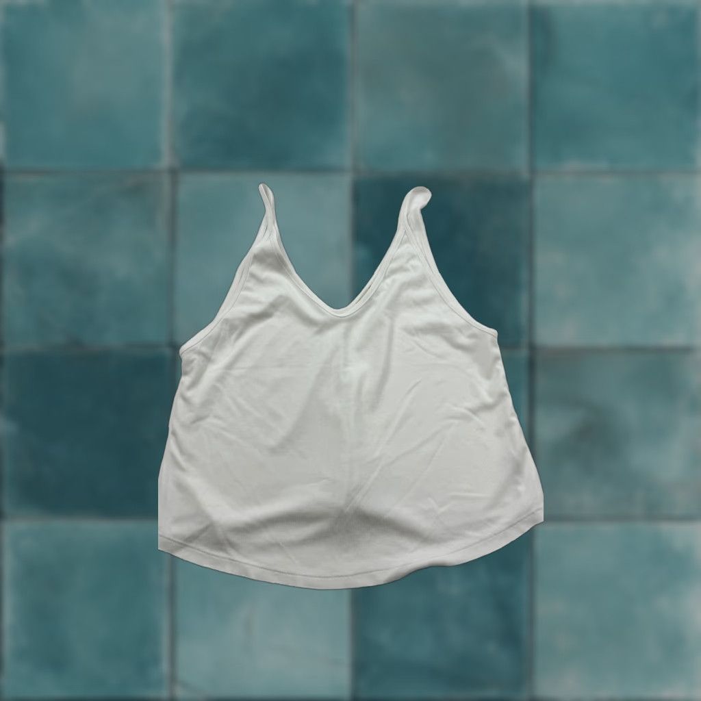 Free People Free People Intimately Cami Womens Small White Seamless Ribbed V Neck Cropped Size ONE SIZE - 1 Thumbnail