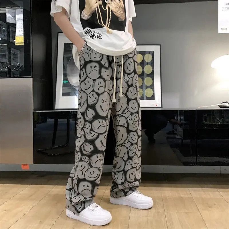Japanese Brand × Vintage Straight Smile Face Printing Baggy Pants Trousers Size US 34 / EU 50 - 1 Thumbnail
