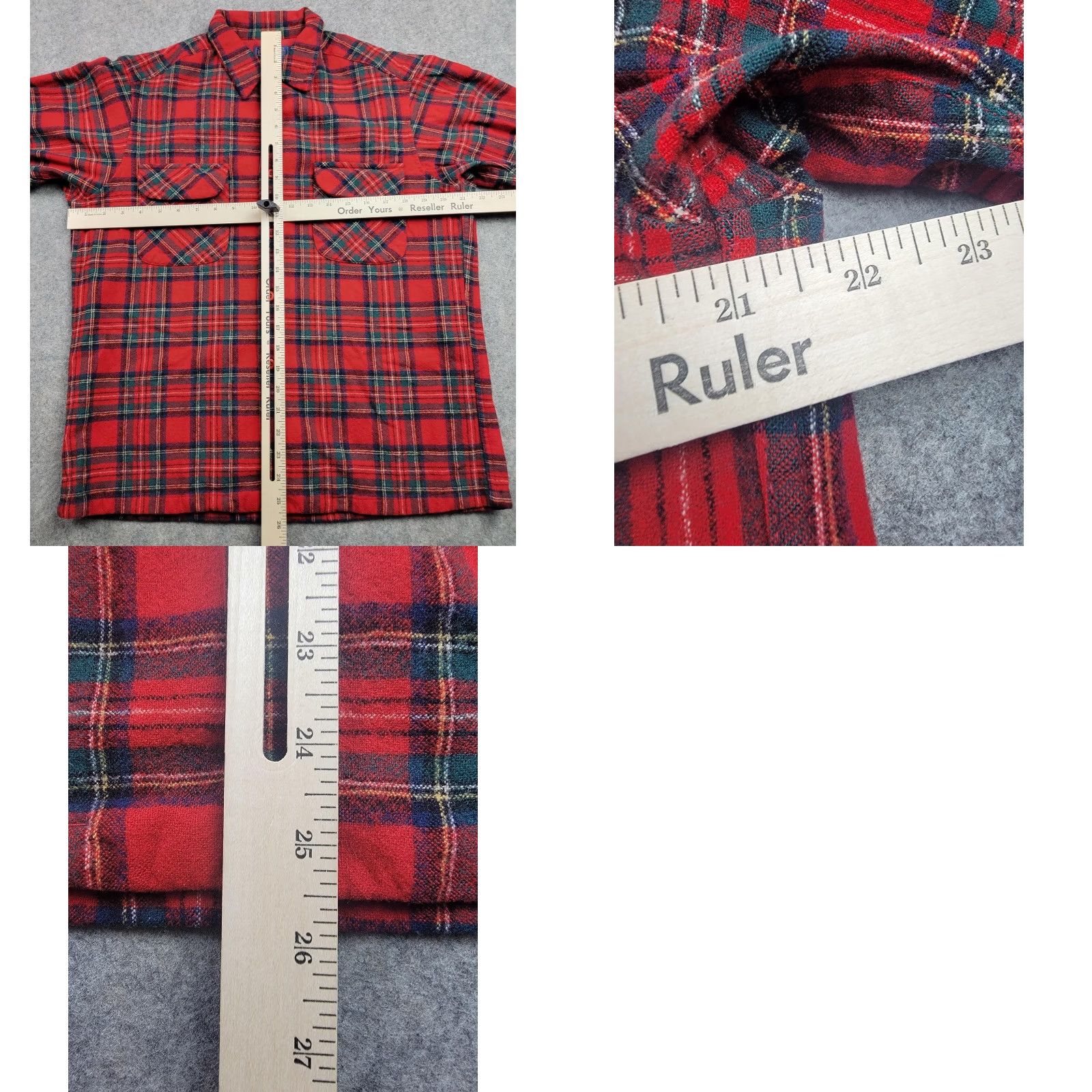 Pendleton VINTAGE Pendleton Shirt Mens Large Red Wool Plaid Flannel Royal Stewart Tartan USA Mens Large Red Wool Flannel Shirt Size US L / EU 52-54 / 3 - 8 Thumbnail