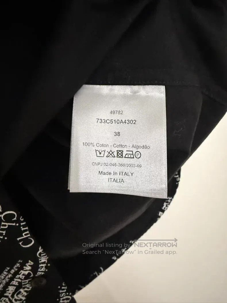 Dior Dior Size38 Black full-print slogan logo shirt short sleeve Size US XXS / EU 40 - 5 Thumbnail