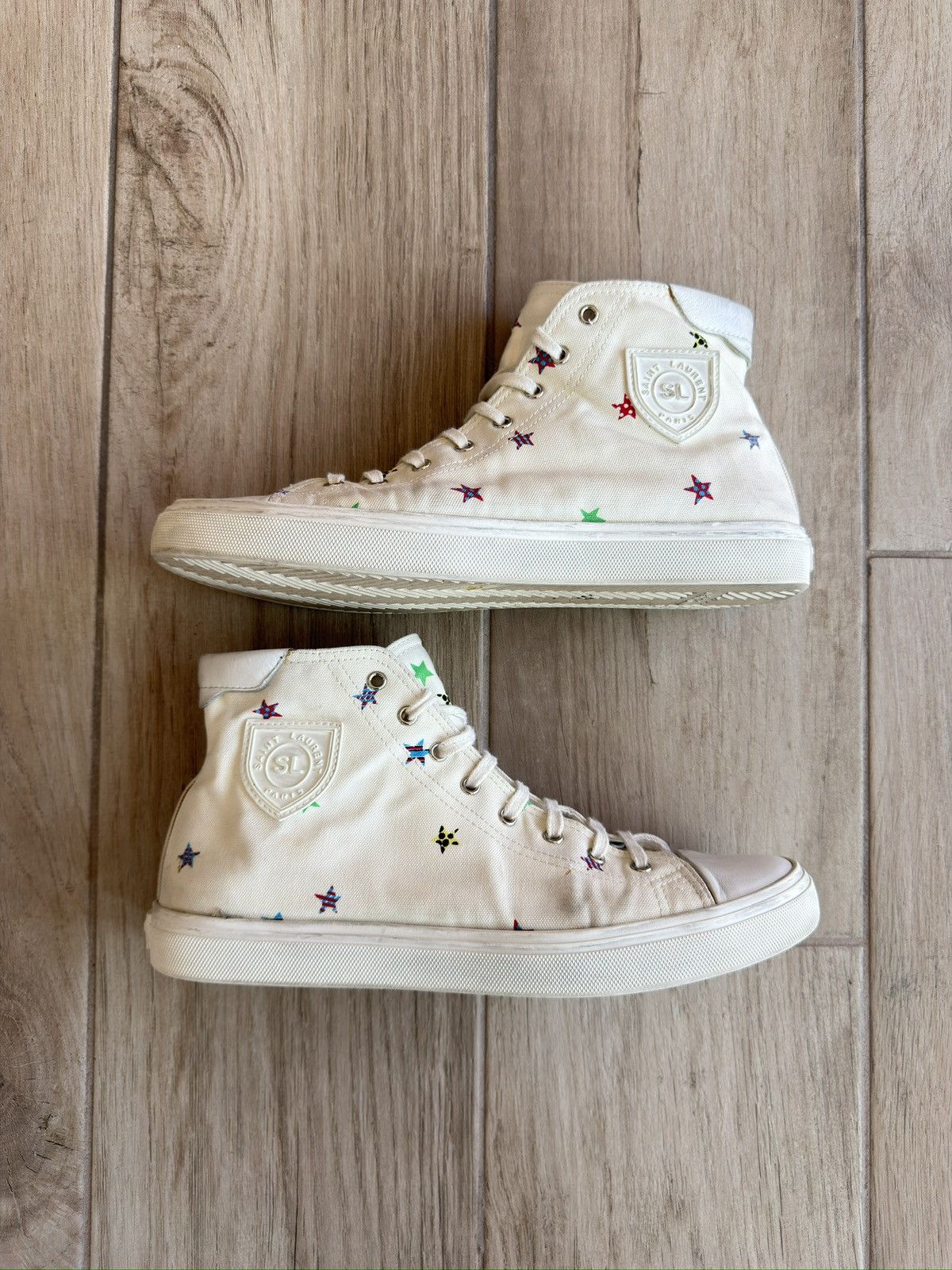 Saint Laurent Paris Solaris Fan Star Moon Plus Converse High-Top Sneaker Size US 11 / EU 44 - 3 Thumbnail
