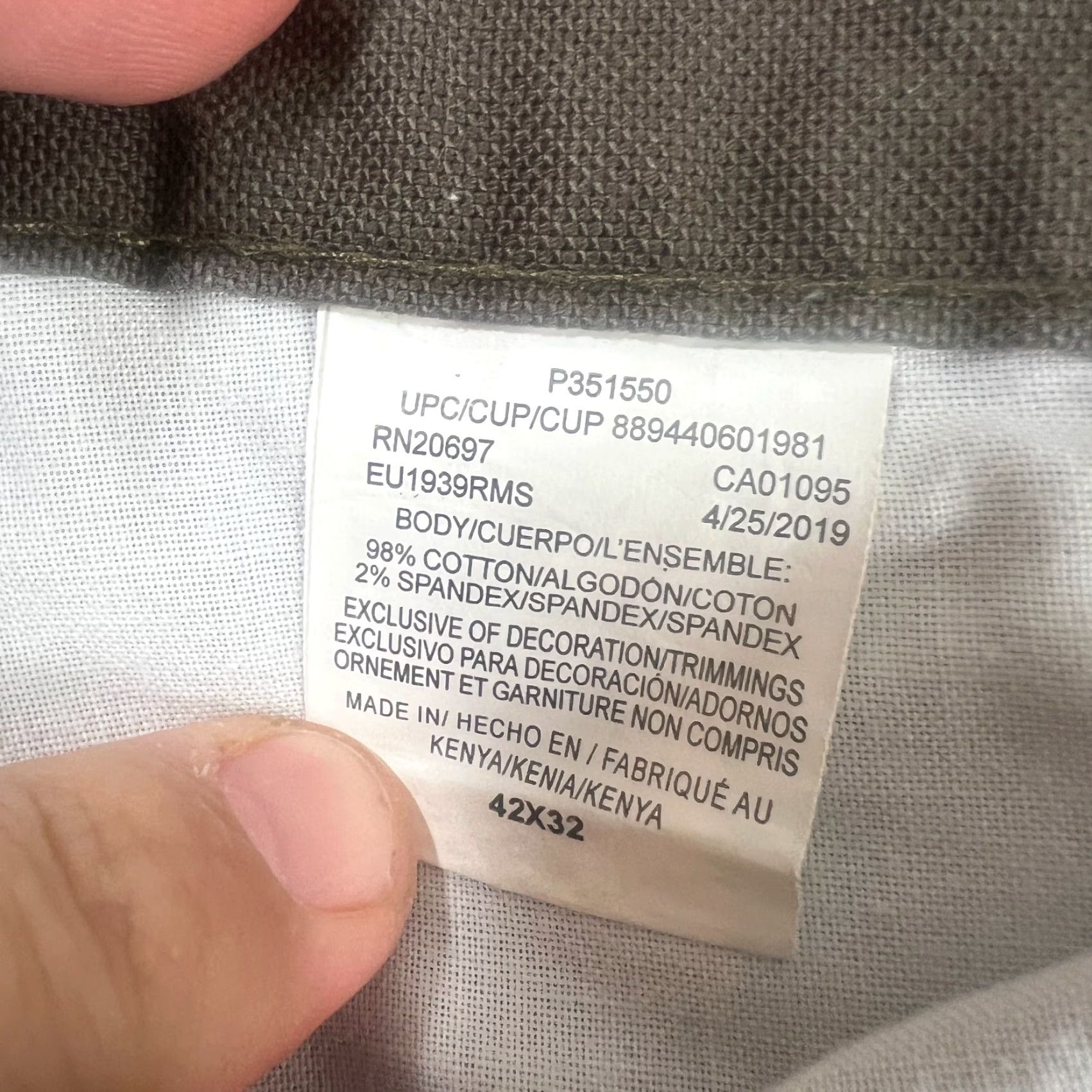 Dickies Dickies Jeans Men 42x32 Green Denim Relaxed Straight Work Cargo Pocket 98% Cotton Mens Size US 42 / EU 58 - 6 Thumbnail