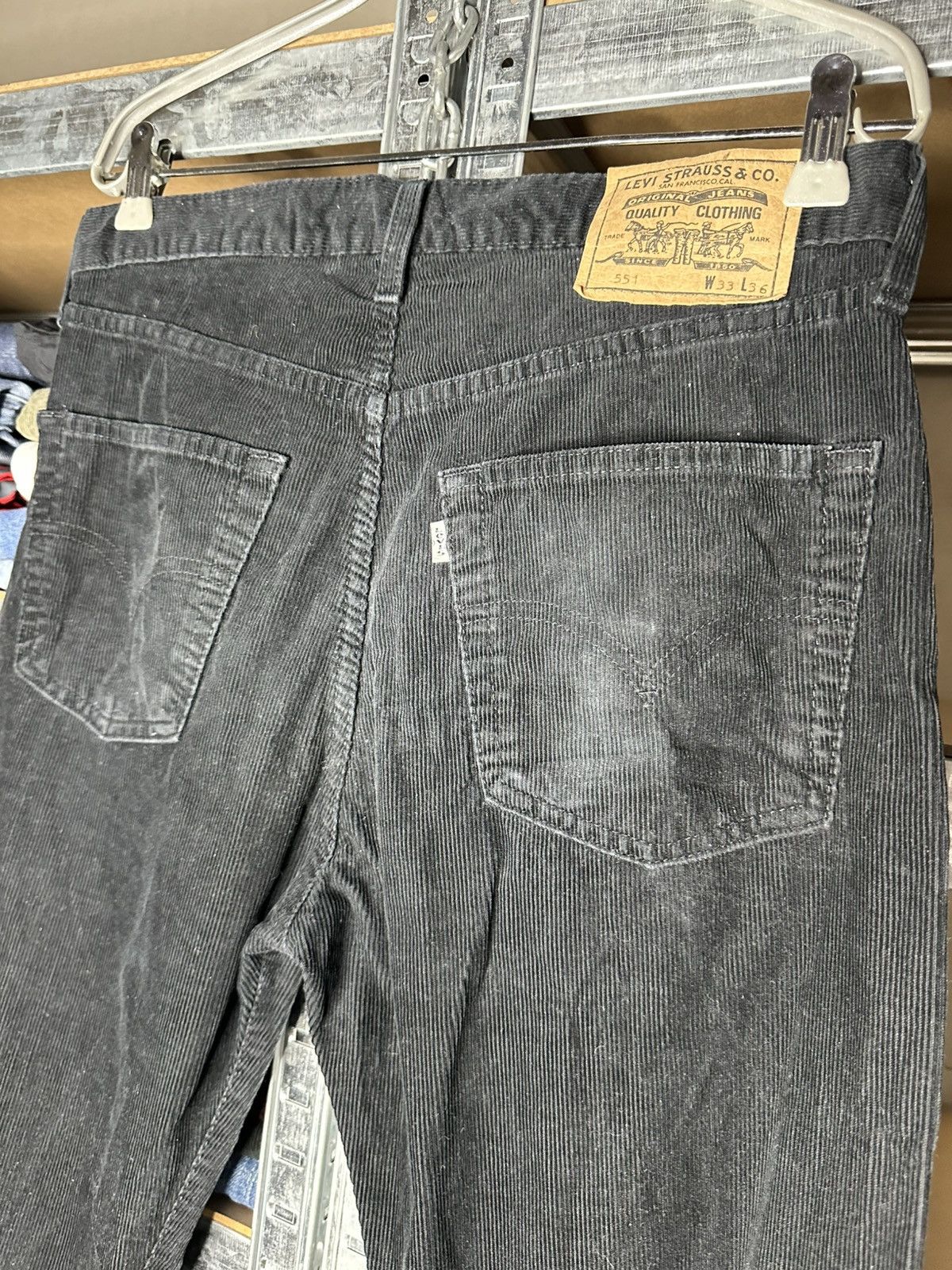 Levi's 33/36 Levi’s Black Y2K Vintage Cowboy Corduroy Velvet Pants Size US 33 - 3 Thumbnail