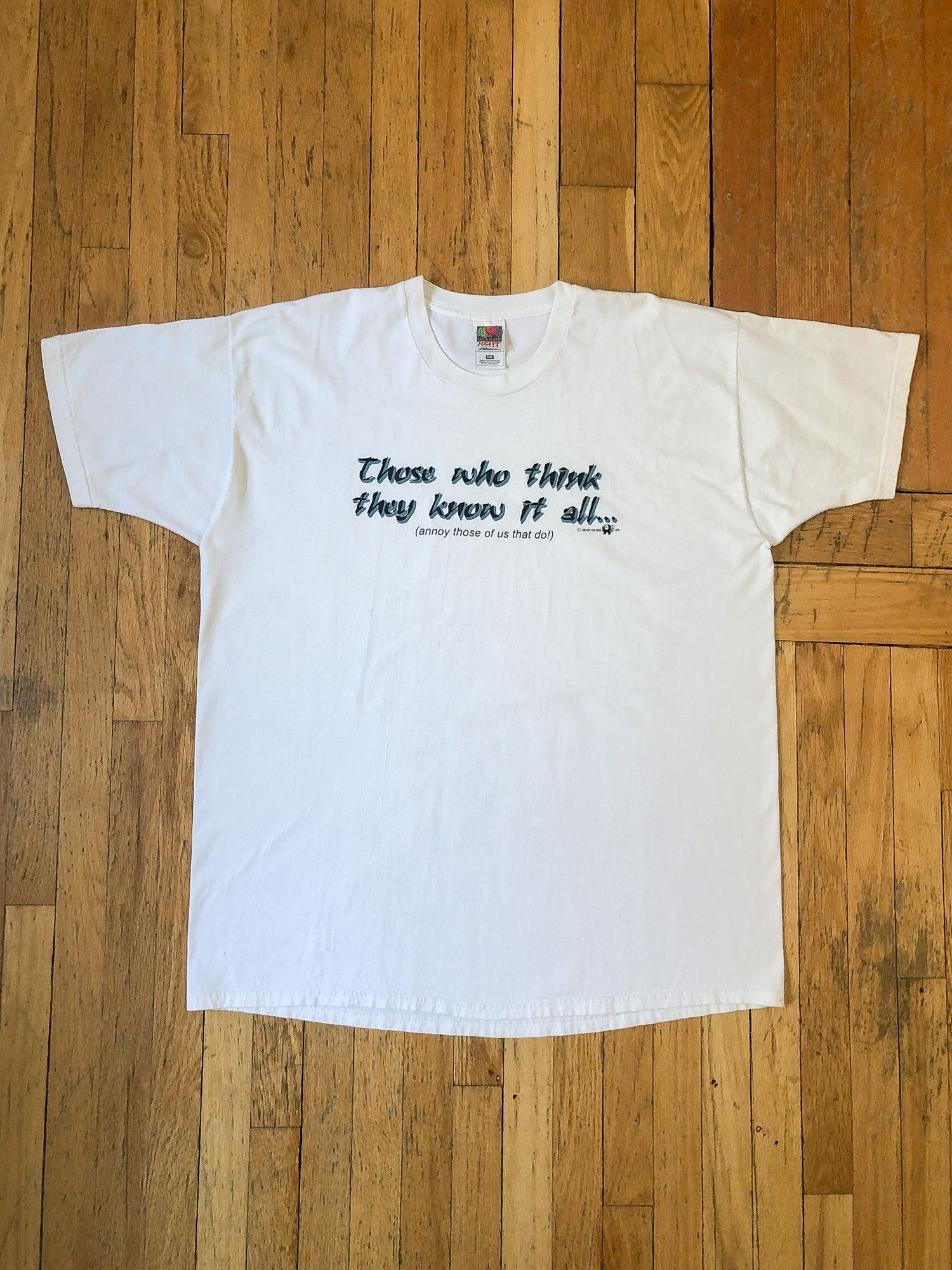 Vintage 1999 Faded White Funny Quote T-Shirt Size US XXL / EU 58 / 5 - 2 Thumbnail