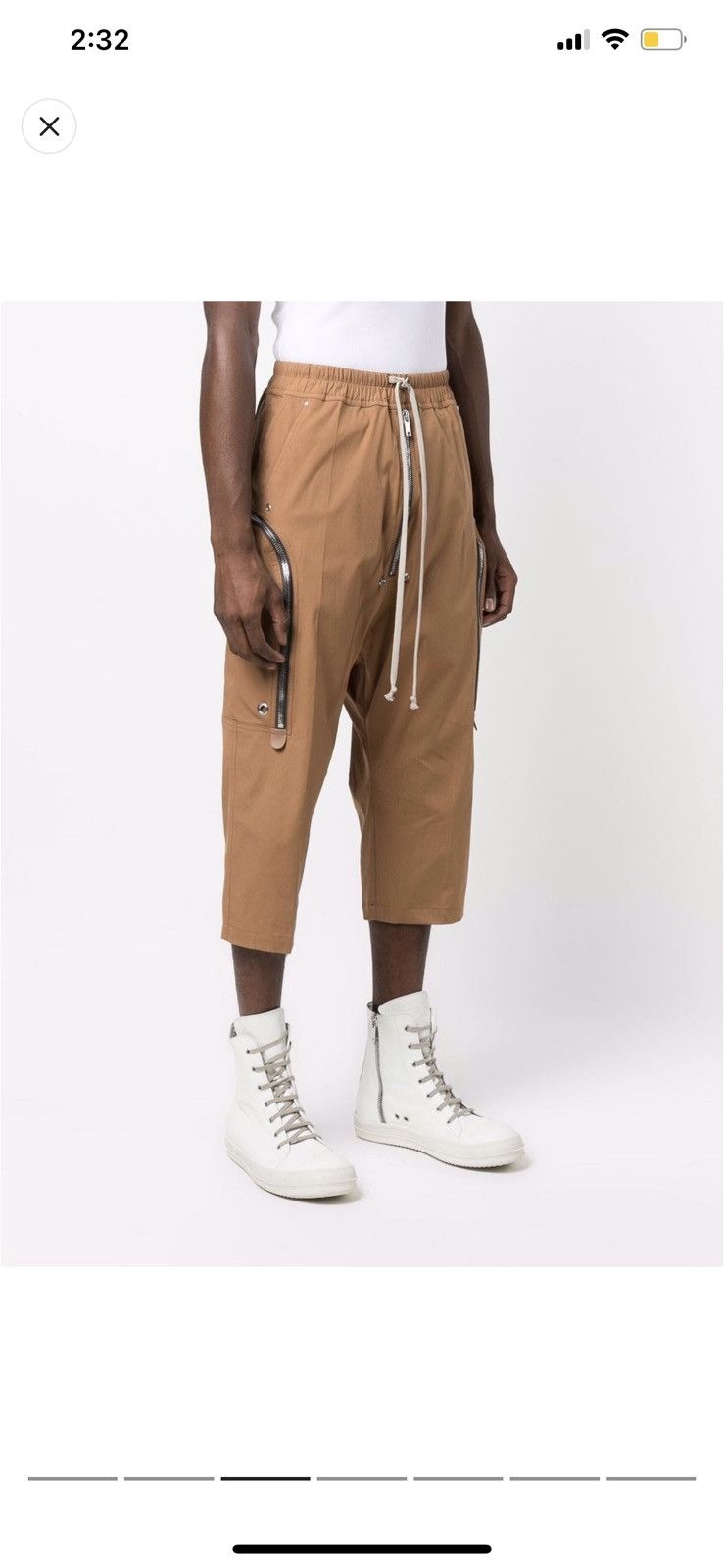 RICK OWENS BAUHAUS BELA CROPPED PANTS