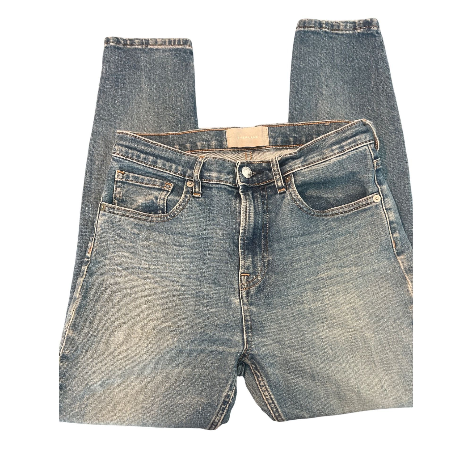 Everlane Everlane Mid Rise Skinny Jeans Blue Denim Light Distressing Size 27" / US 4 / IT 40 - 1 Thumbnail