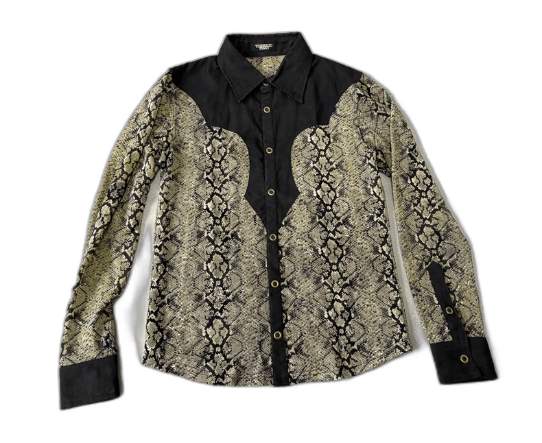 Vintage Snakeskin Pattern Long Sleeve Shirt
