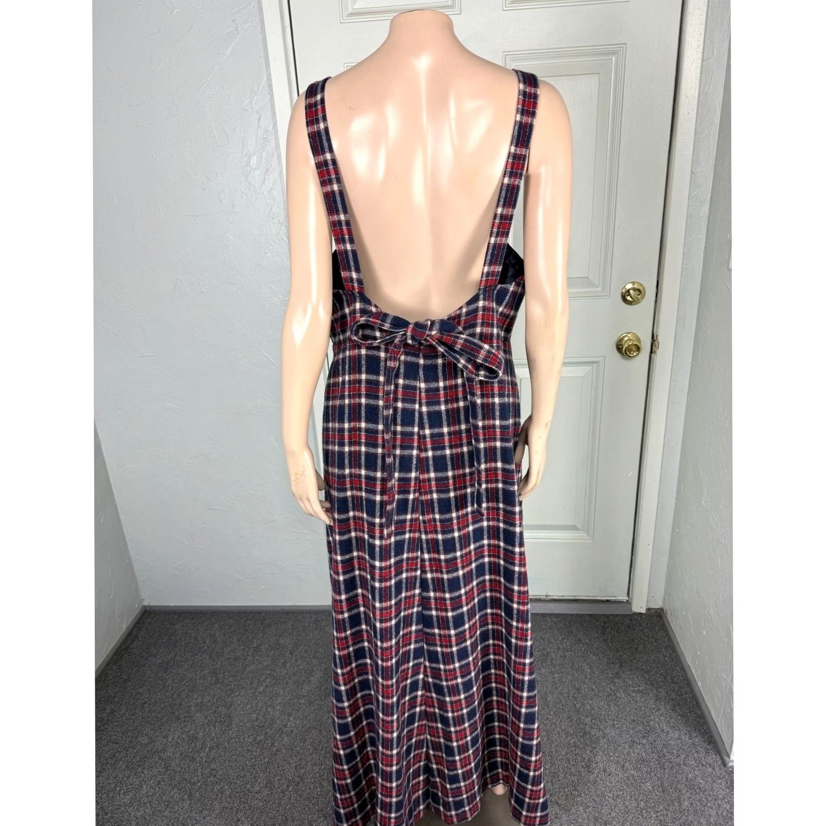 Vintage VINTAGE Lanz Originals Dress Wool Plaid Maxi Pockets Red 60s 70s Winter Ladies L Sleeveless Knit Square Neck Size L / US 10 / IT 46 - 4 Thumbnail