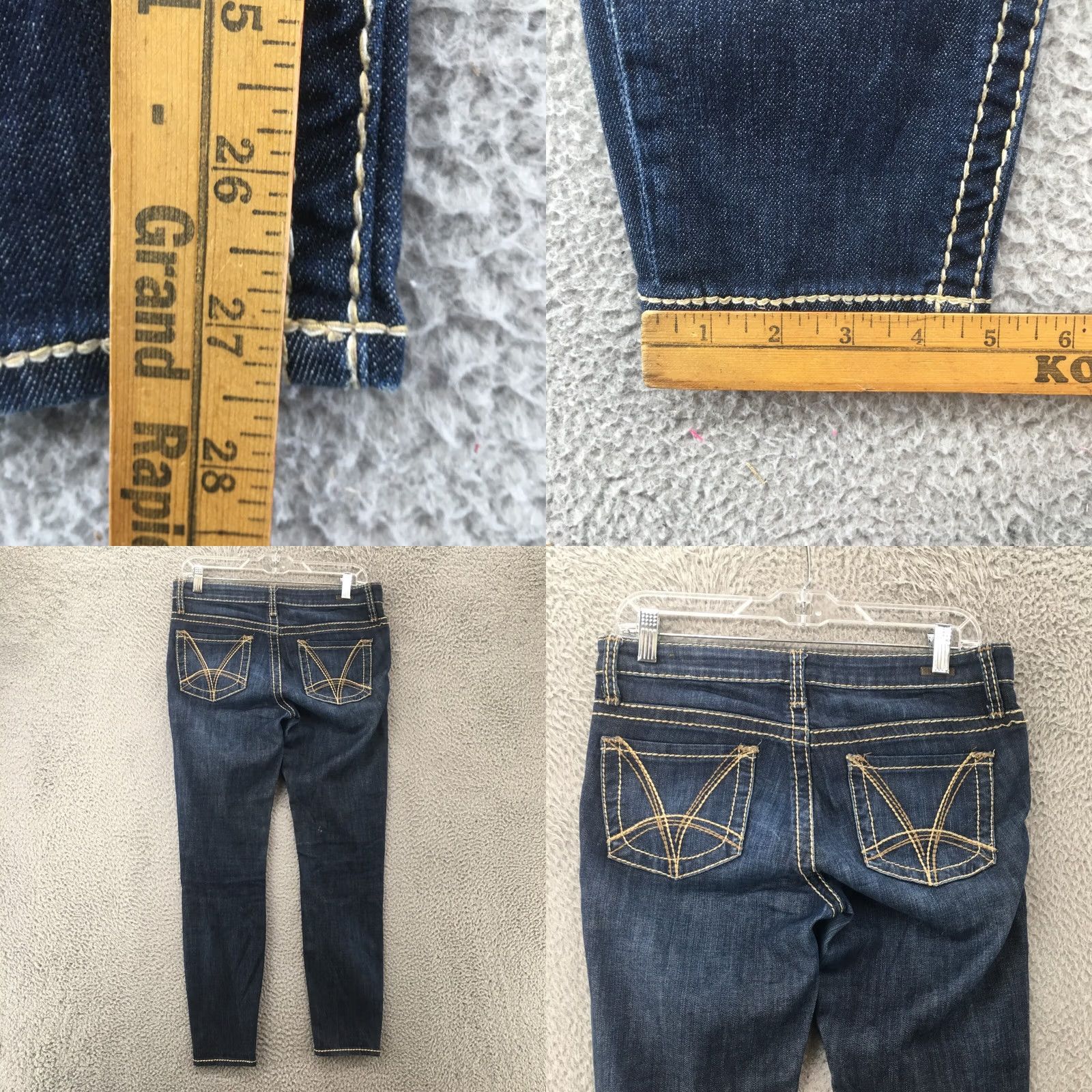 Vintage KUT from the Kloth Skinny Jeans Womens 2 Blue Denim Low Rise Dark Wash Zip Fly Jeans Size 26" / US 2 / IT 38 - 8 Thumbnail