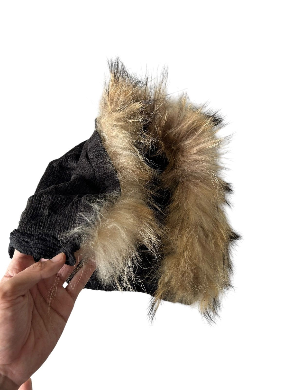 Japanese Brand × Kapital × Vintage Japanese Punk Bondage Style Knitt Fur big Beanie Balaclava ☠️ Size ONE SIZE - 11 Thumbnail