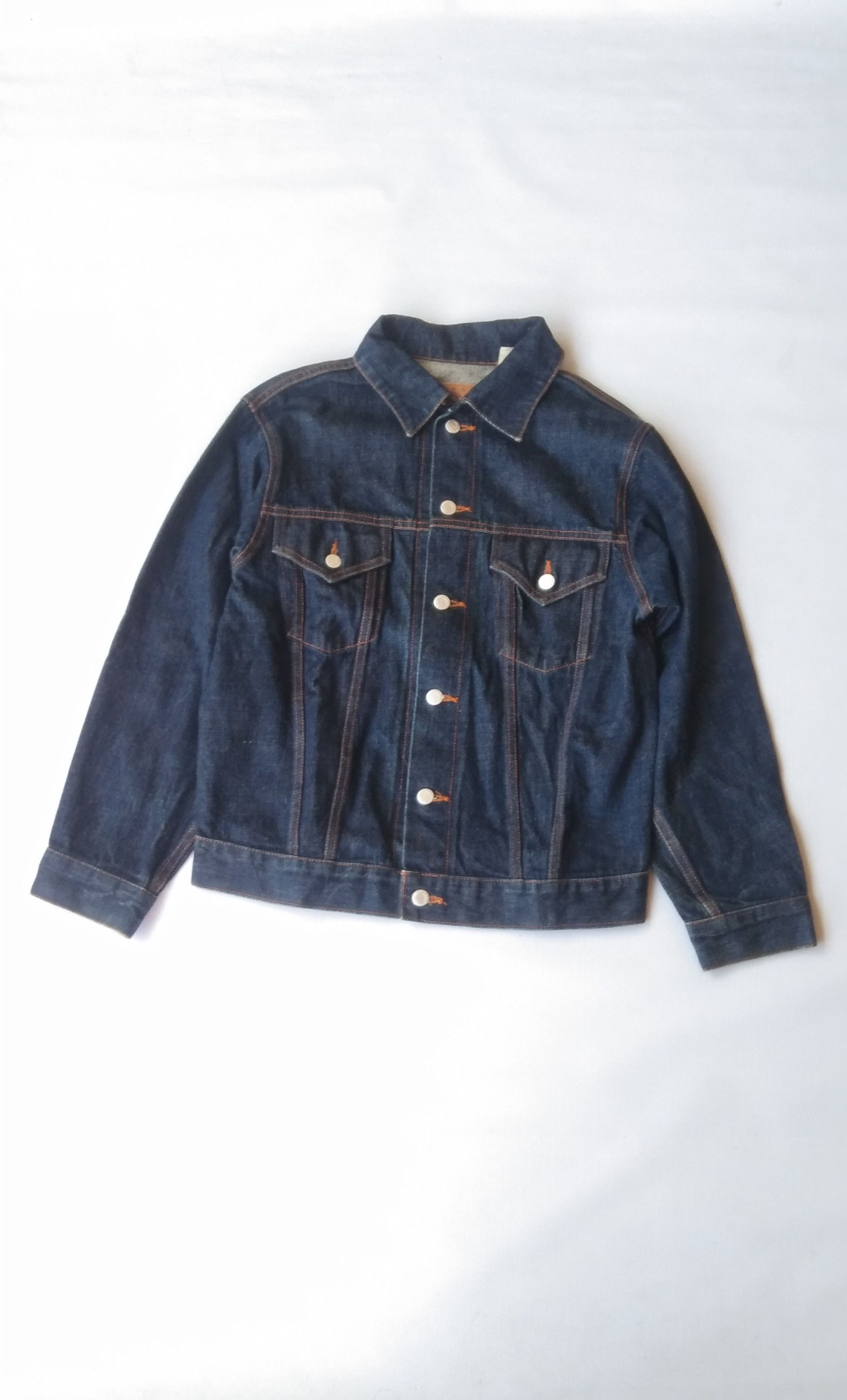 image of Good Enough Trucker Denim Selvedge Jacket in Blue, Men's (Size Medium)