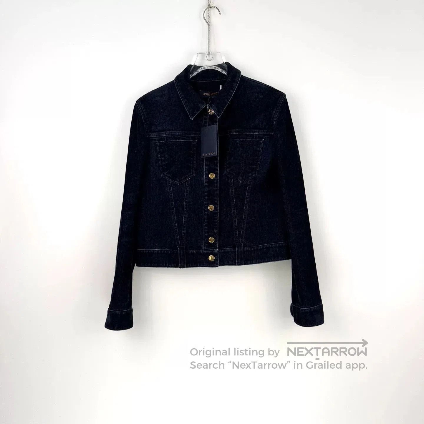 Louis Vuitton LV Washed Blue Denim Jacket Gold Button. Size US XL / EU 56 / 4 - 3 Thumbnail