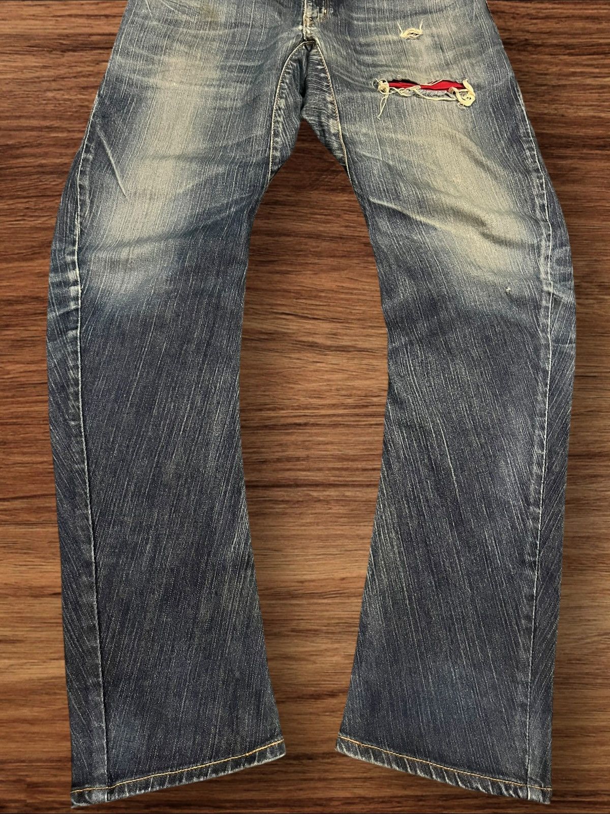 Edwin Japanese Brand Edwin Blue Trip Distressed Curve Faded Jeans Size US 32 / EU 48 - 8 Thumbnail