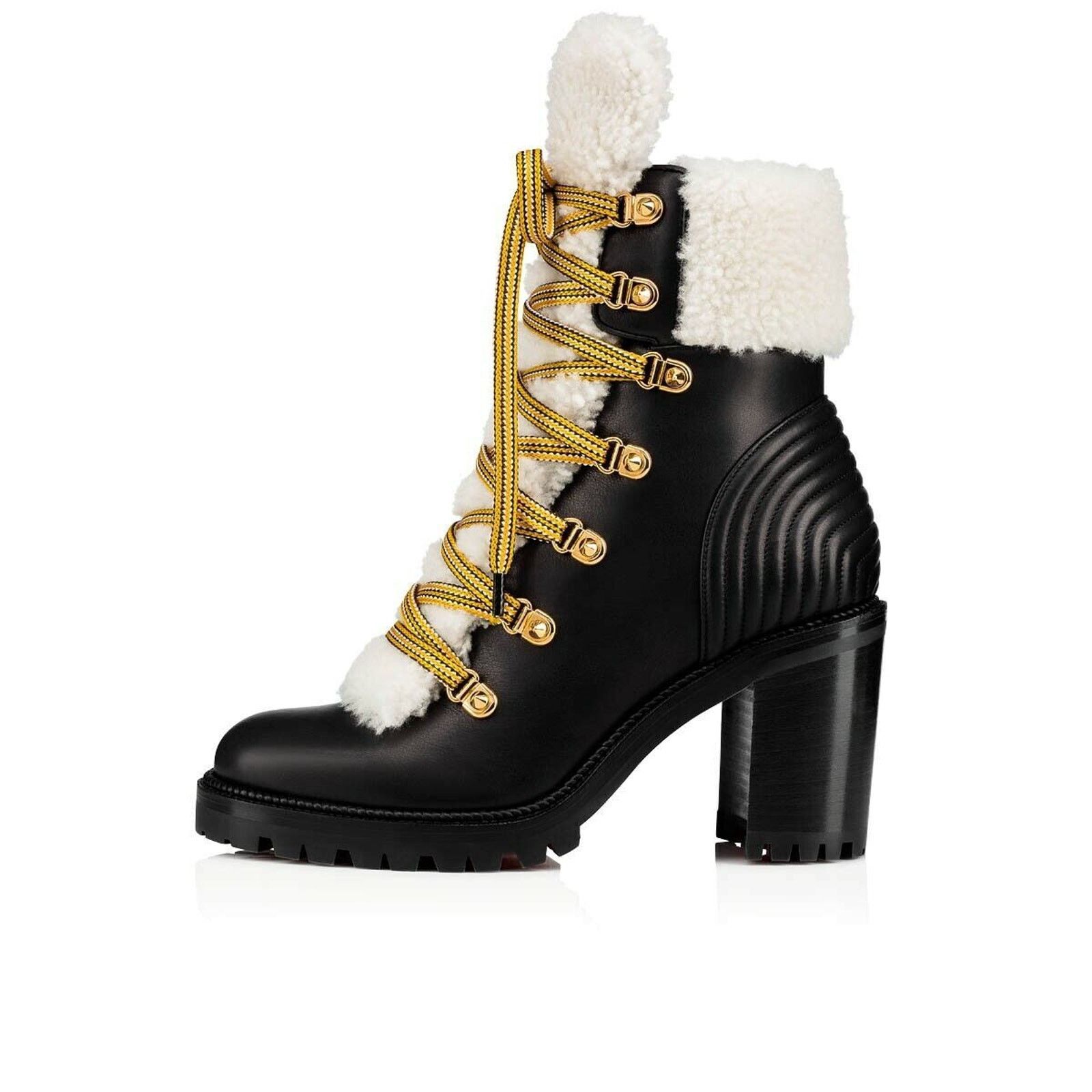 Christian Louboutin Christian Louboutin Yetita 70 Black Calf Leather Shearling Size US 6 / IT 36 - 4 Thumbnail