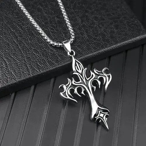 Other Cross Pendant Stainless Steel Chain Necklace Size ONE SIZE - 7 Thumbnail