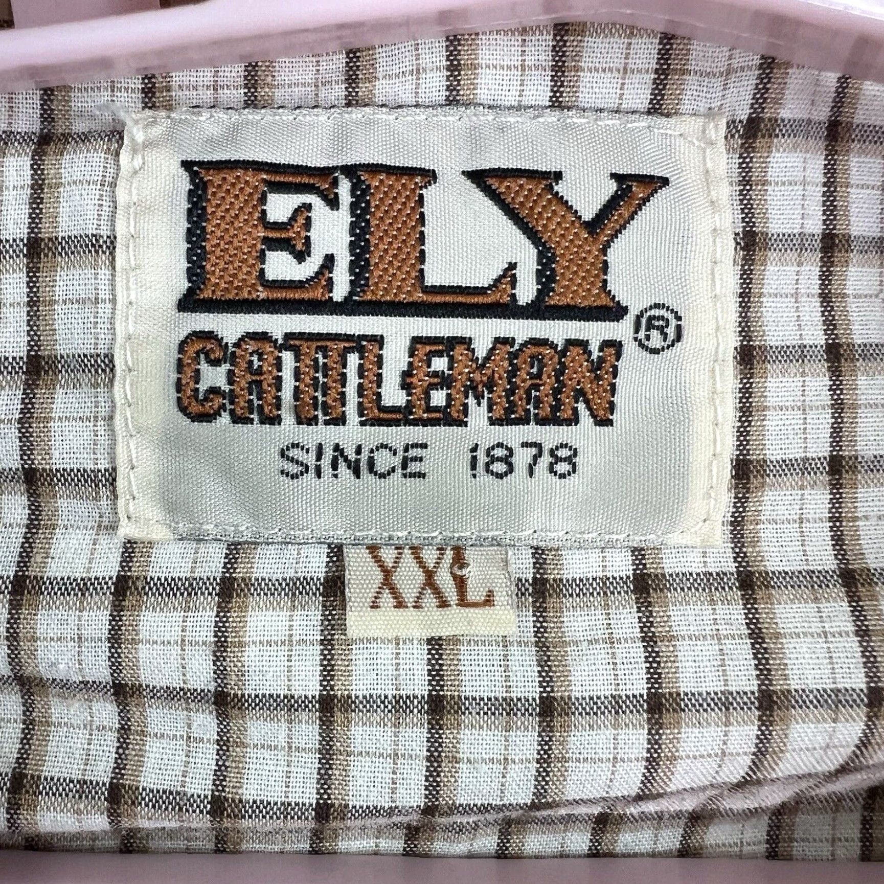 Vintage VINTAGE Ely Cattleman Pearl Snap Checked Button Shirt Men 2XL Brown Long Sleeve Casual Business Size US XXL / EU 58 / 5 - 4 Thumbnail