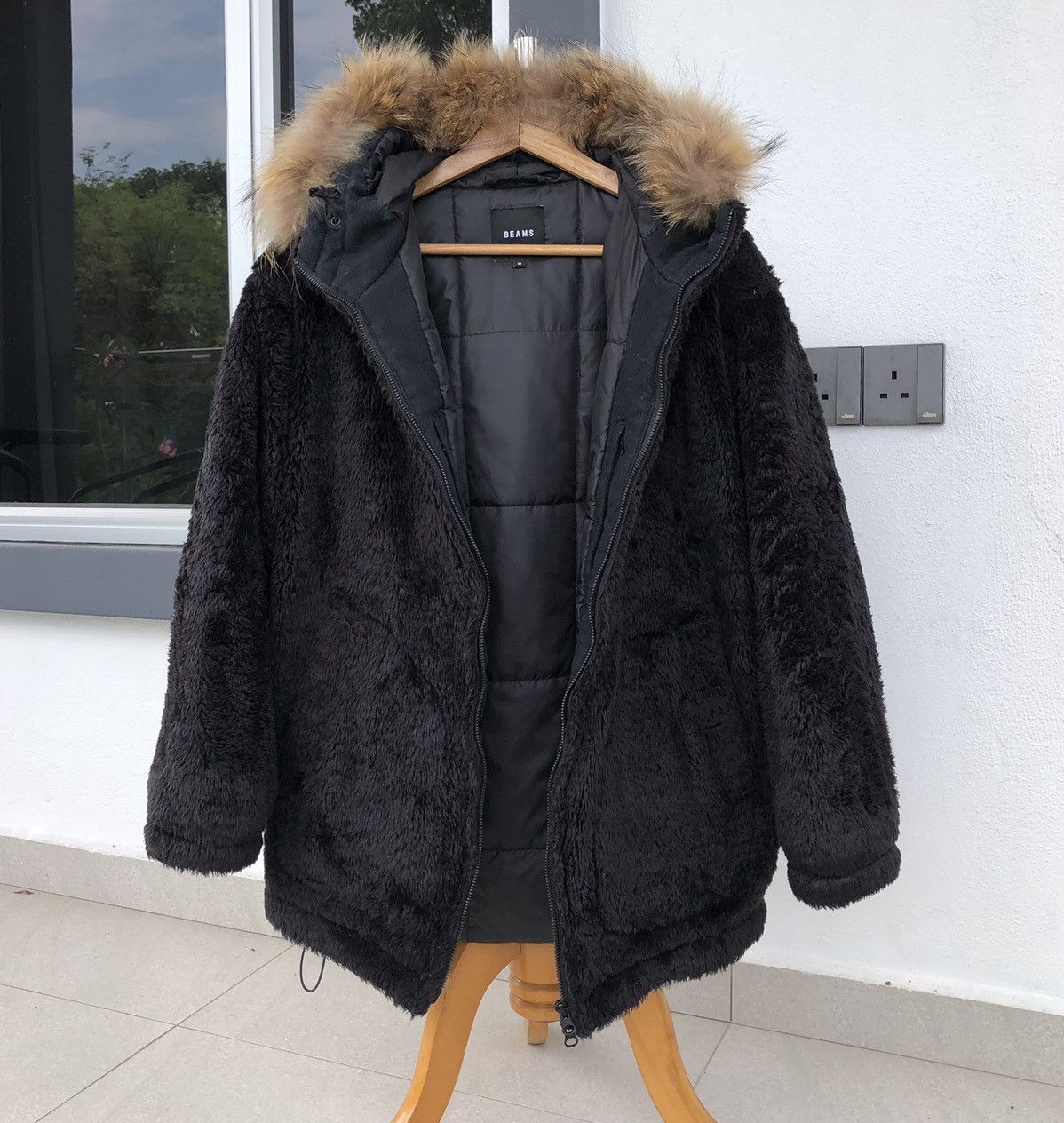 Beams Japan BEAMS Thermolite Sherpa Puffer Fur Hoodie Jacket Size US M / EU 48-50 / 2 - 1 Thumbnail