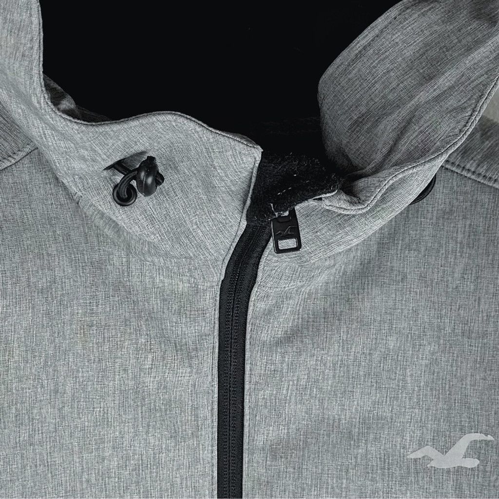 Hollister HOLLISTER Men's Grey Fleece Lined Jacket w Hood/Pockets M Size US M / EU 48-50 / 2 - 3 Thumbnail