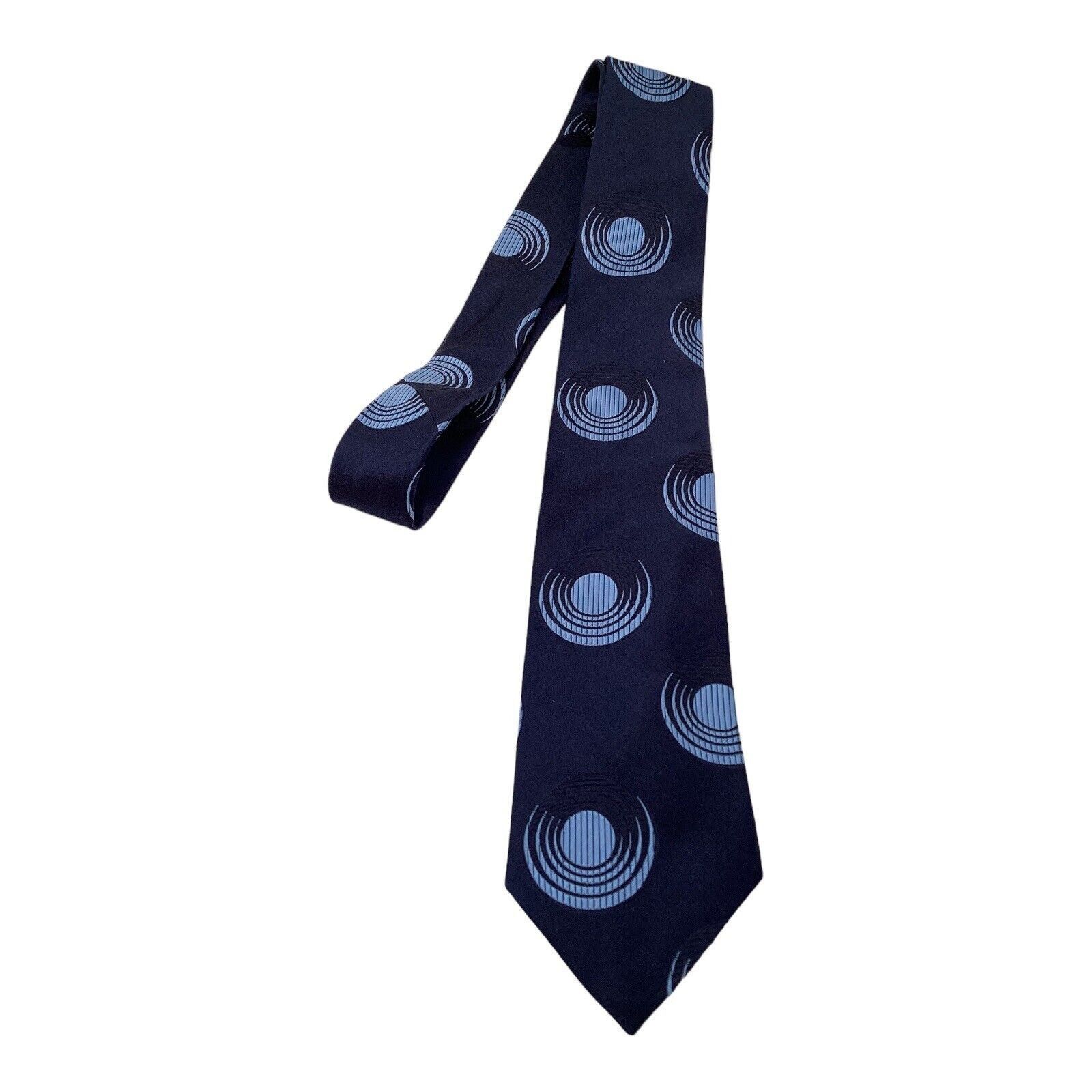 Duchamp DUCHAMP LONDON Blue Geometric Luxury Silk Tie Hand Made Engl Size ONE SIZE - 4 Thumbnail